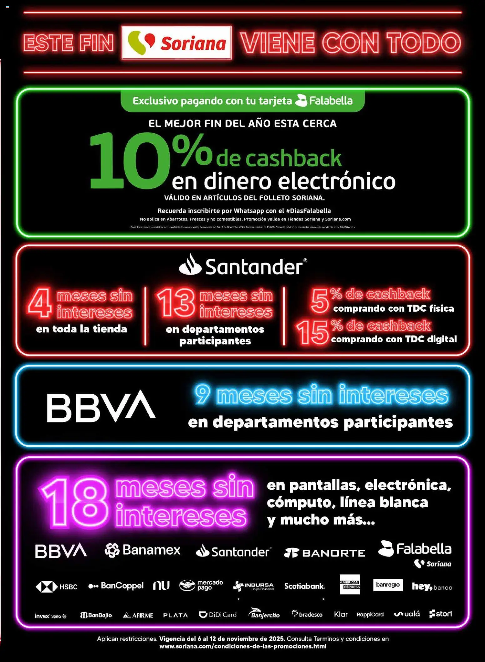 Nuevas ofertas de Soriana válidas en toda la República Mexicana desde el 05.11.2025. ¡Encuentra las mejores ofertas en Soriana - Este fin Soriana viene con todo Mercado Nacional! | Página: 6 | Productos: Banco