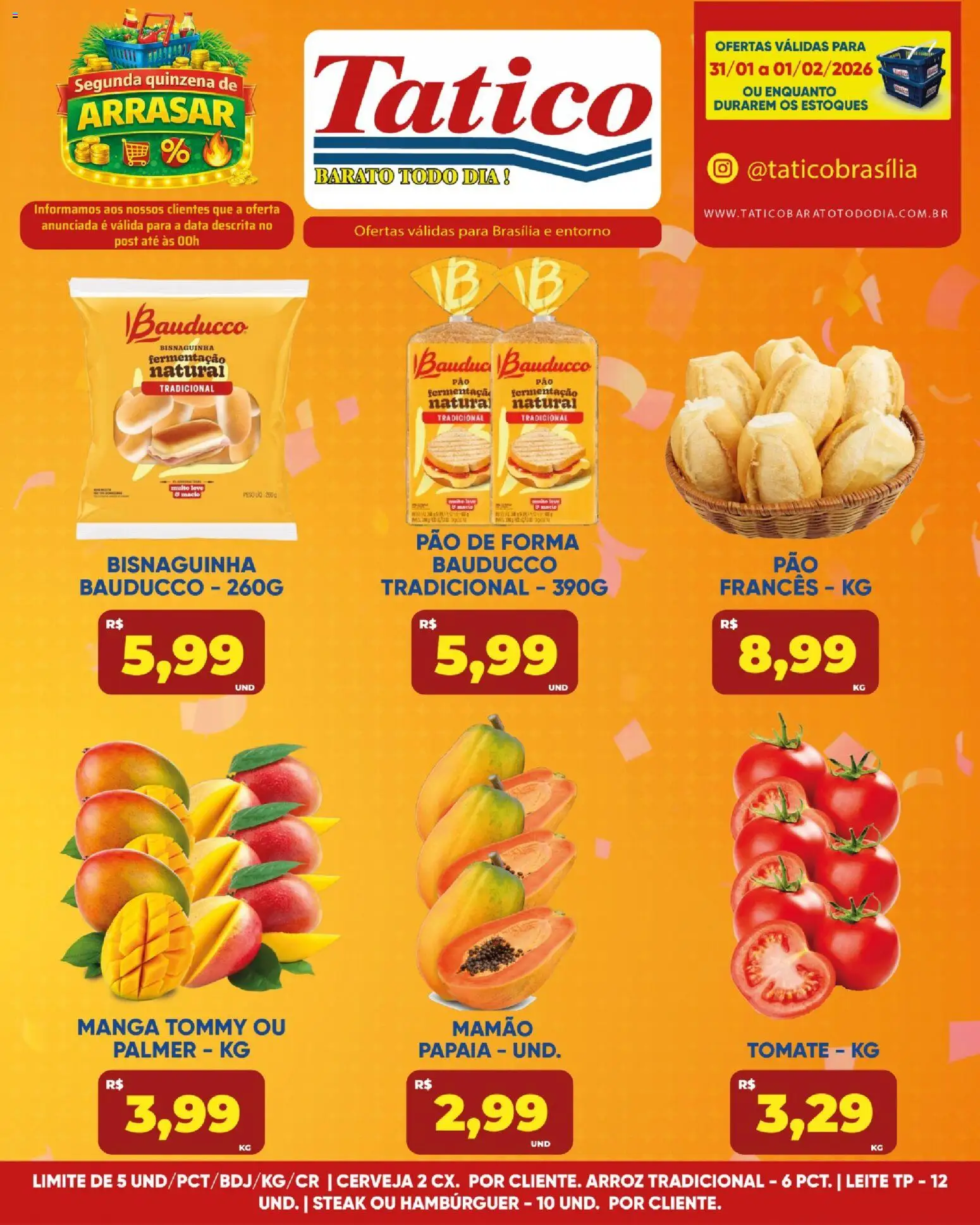Tatico Folheto - válido de 31.01.2026 | Página: 9 | Produtos: Leite, Pão, Arroz, Pão de forma