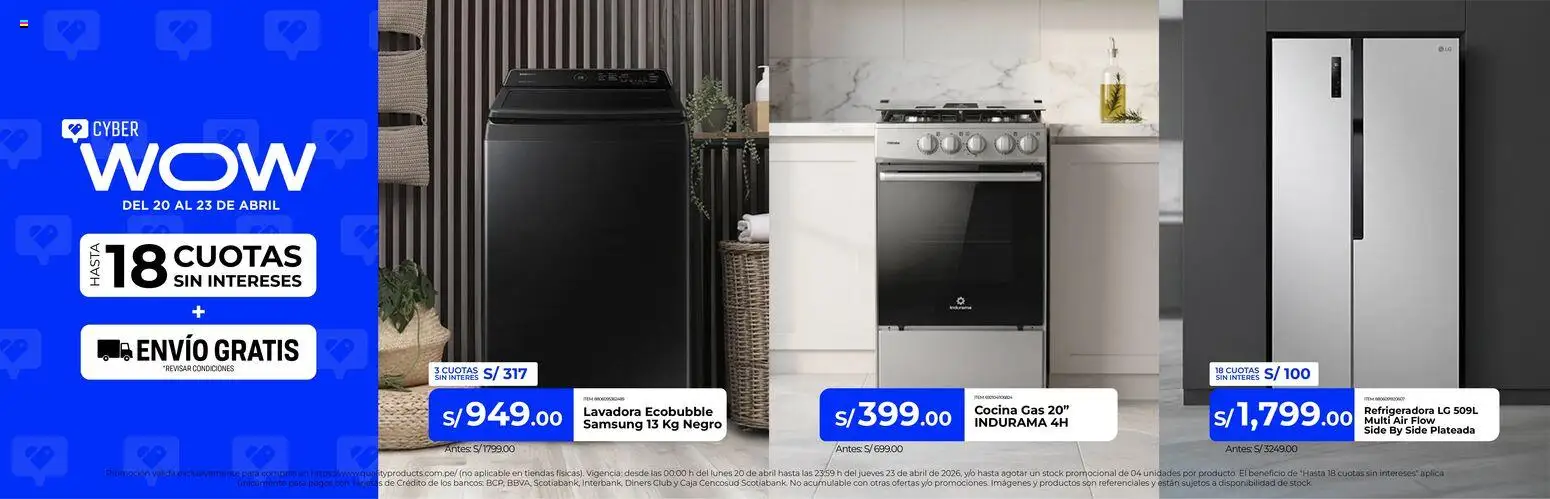 Catálogo Quality Products válido desde 20.04.2026 | Página: 5 | Productos: Caja, Lavadora, Cocina