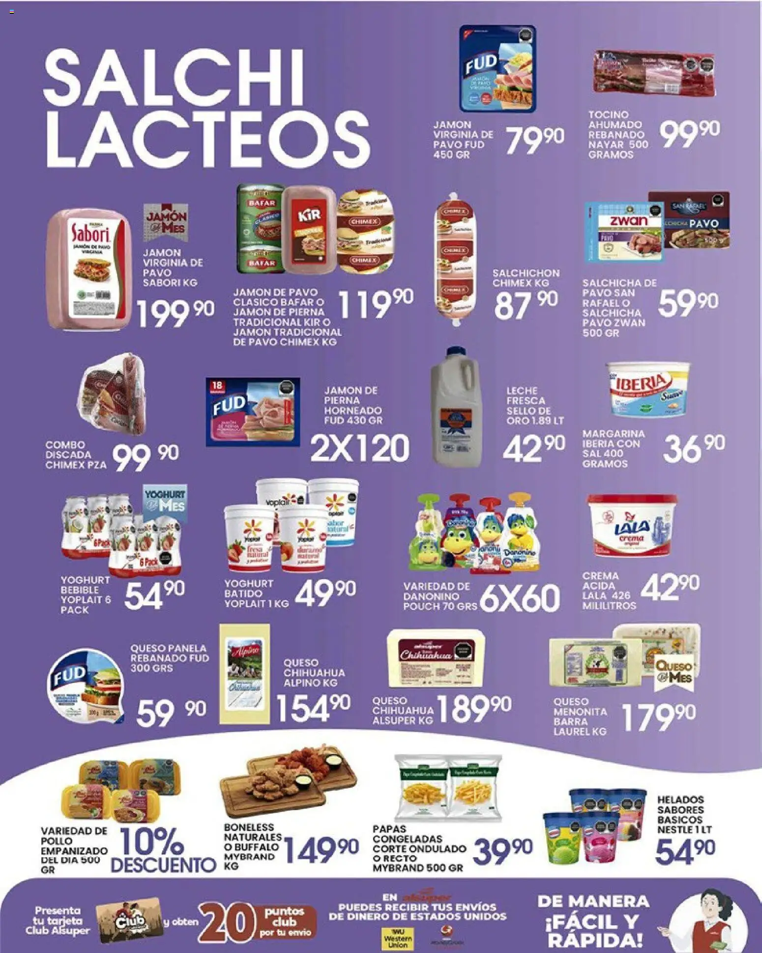 Nuevas ofertas de Alsuper válidas en toda la República Mexicana desde el 07.04.2026. ¡Encuentra las mejores ofertas en Alsuper folleto Chihuahua-Ciudad! | Página: 3 | Productos: Crema, Queso, Jamón, Barra