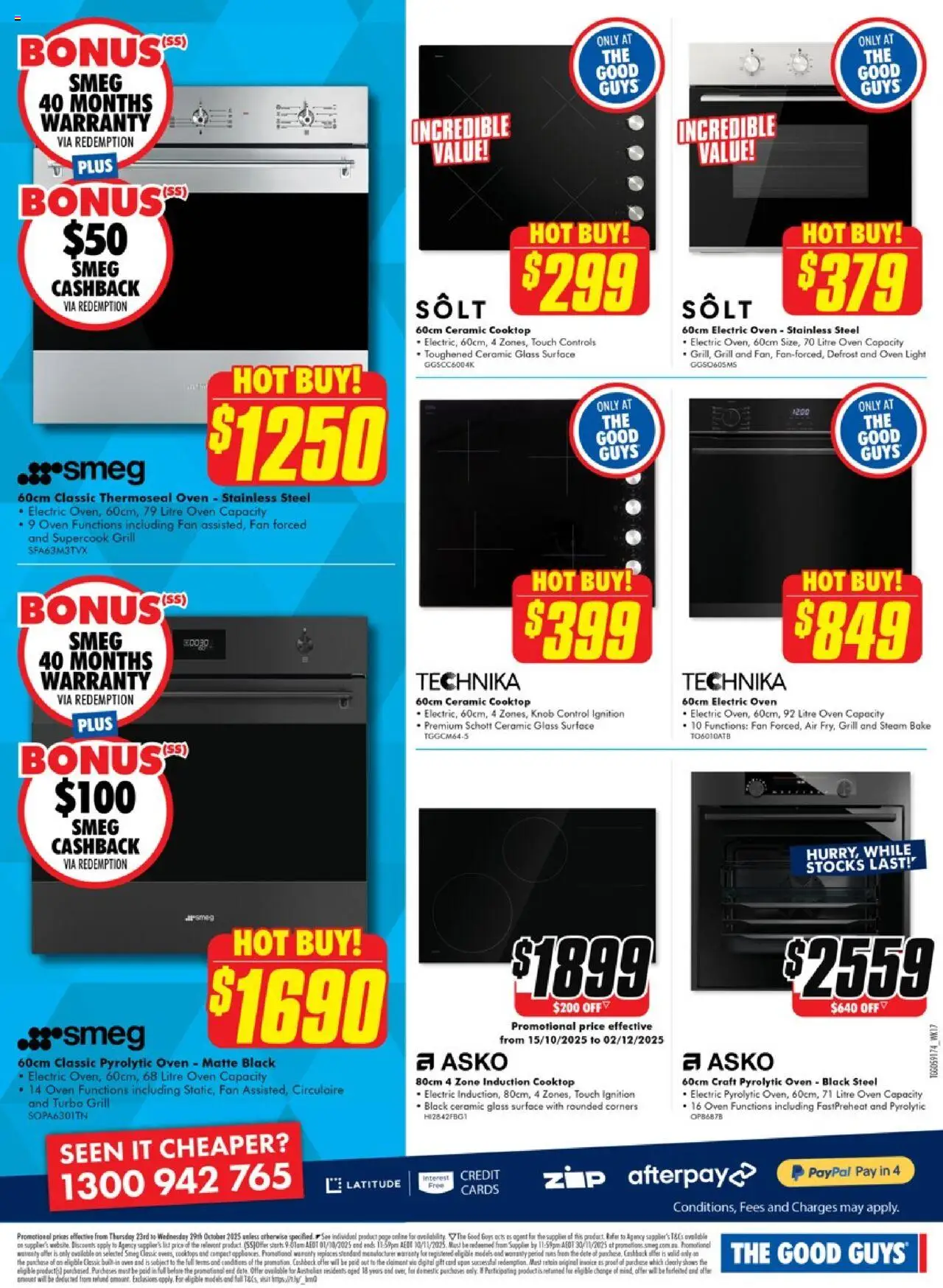 The Good Guys catalogue - valid from 22.10.2025 | Page: 6 | Products: Digital, Oven, Cooktop, Fan