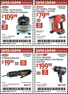 Preview of Harbor Freight weekly ads valid from 09.03.2026 | Page: 2 | Products: Compressor, Pneumatic, Hammer, Charger