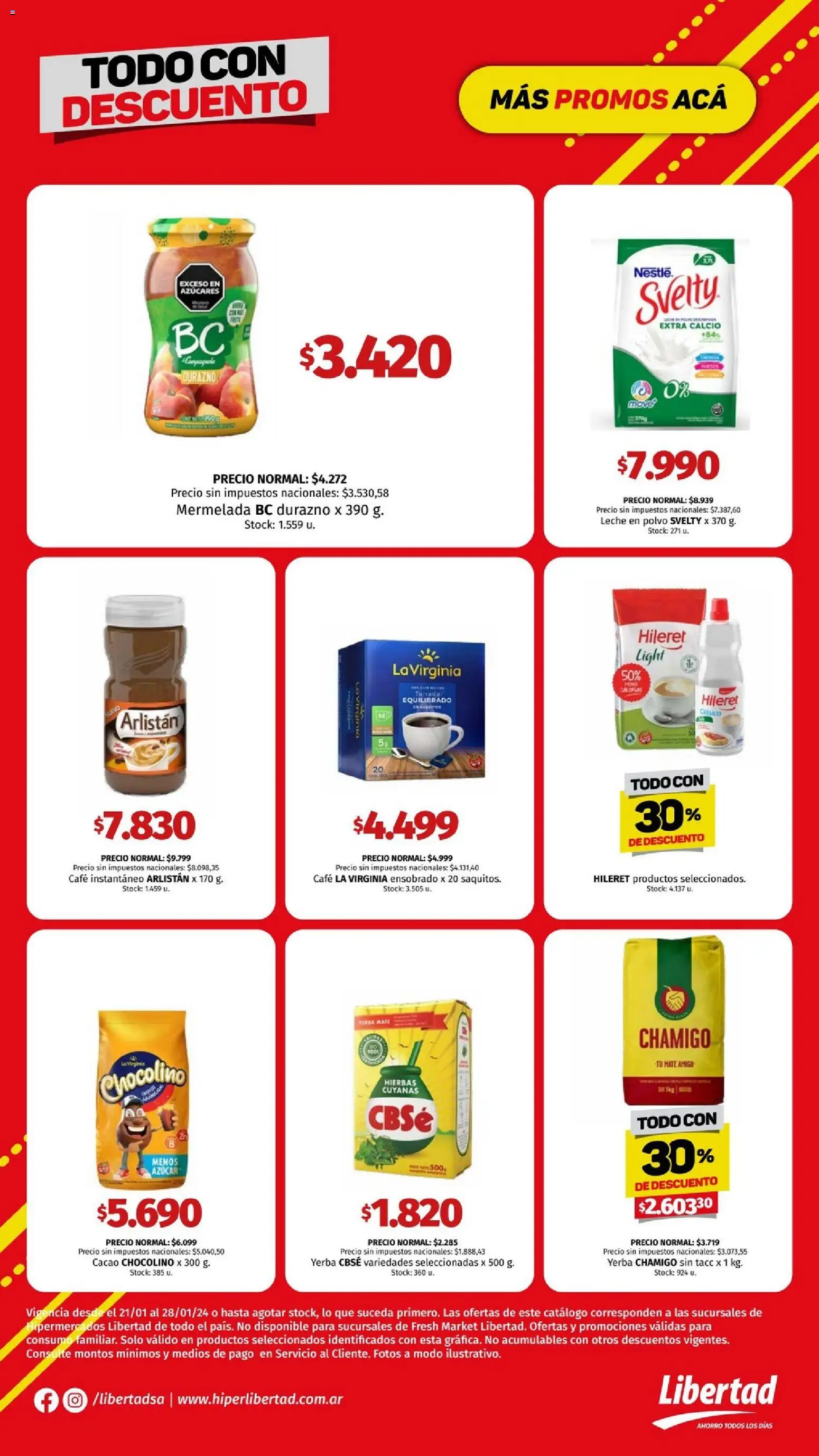 Hipermercado Libertad - Todo con │ válido desde el 21.01.2026 | Página: 5 | Productos: Mate, Leche en polvo, Durazno, Mermelada