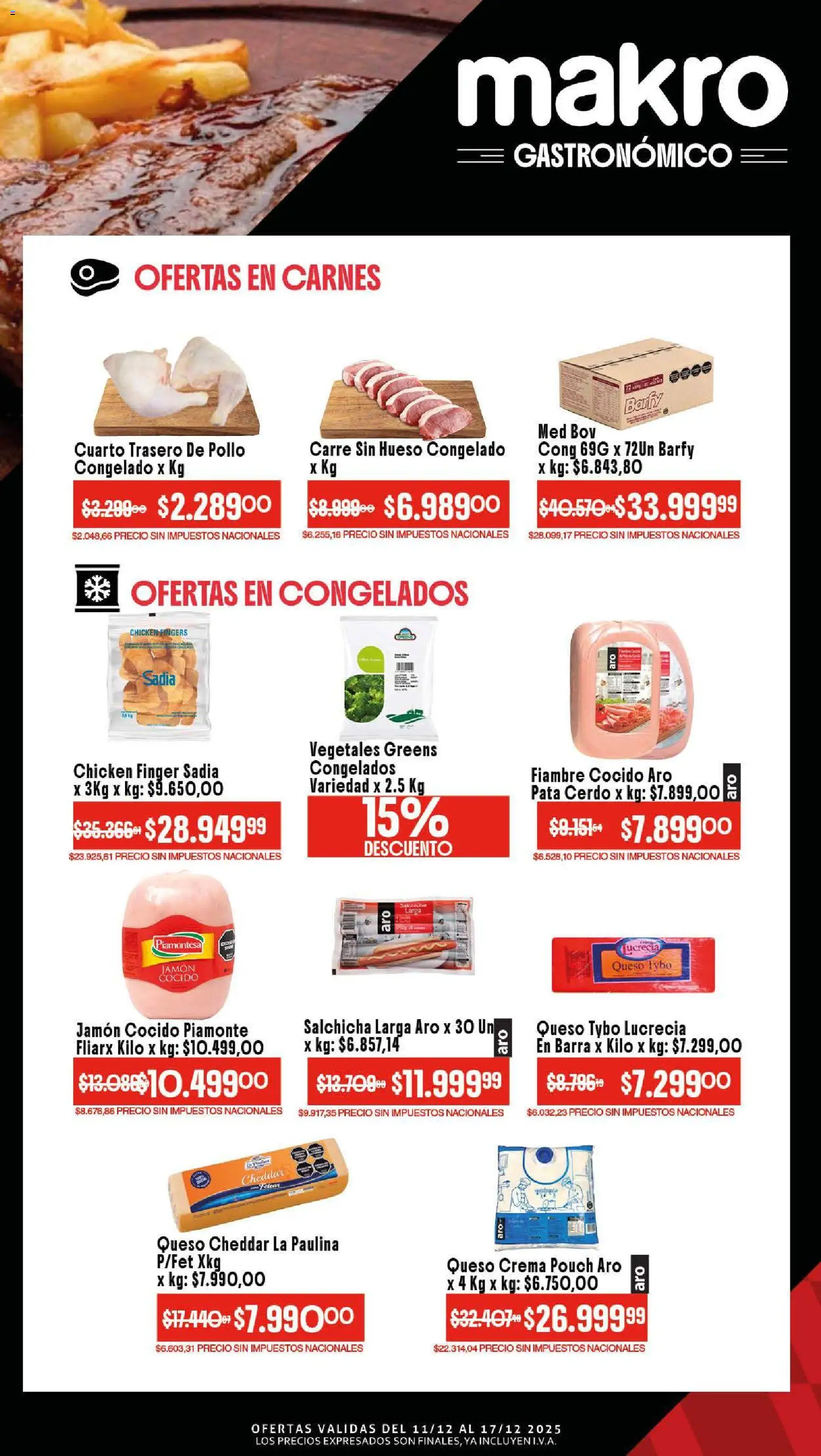 Makro ofertas │ válido desde el 11.12.2025 | Página: 2 | Productos: Salchicha, Jamón, Cerdo, Crema