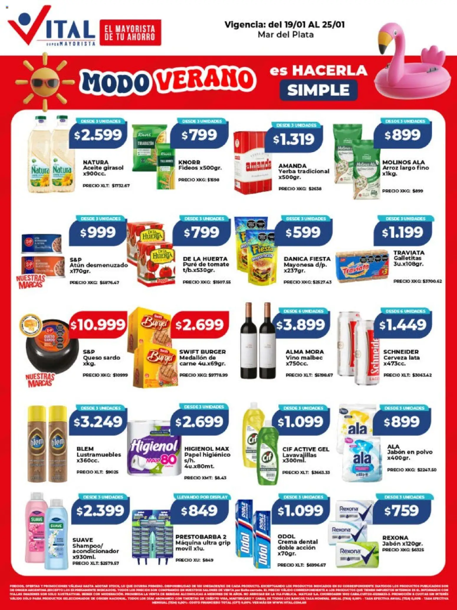 Vital - Ofertas - Mar del Plata  │ válido desde el 19.01.2026 | Página: 1 | Productos: Acondicionador, Atún, Vino, Crema