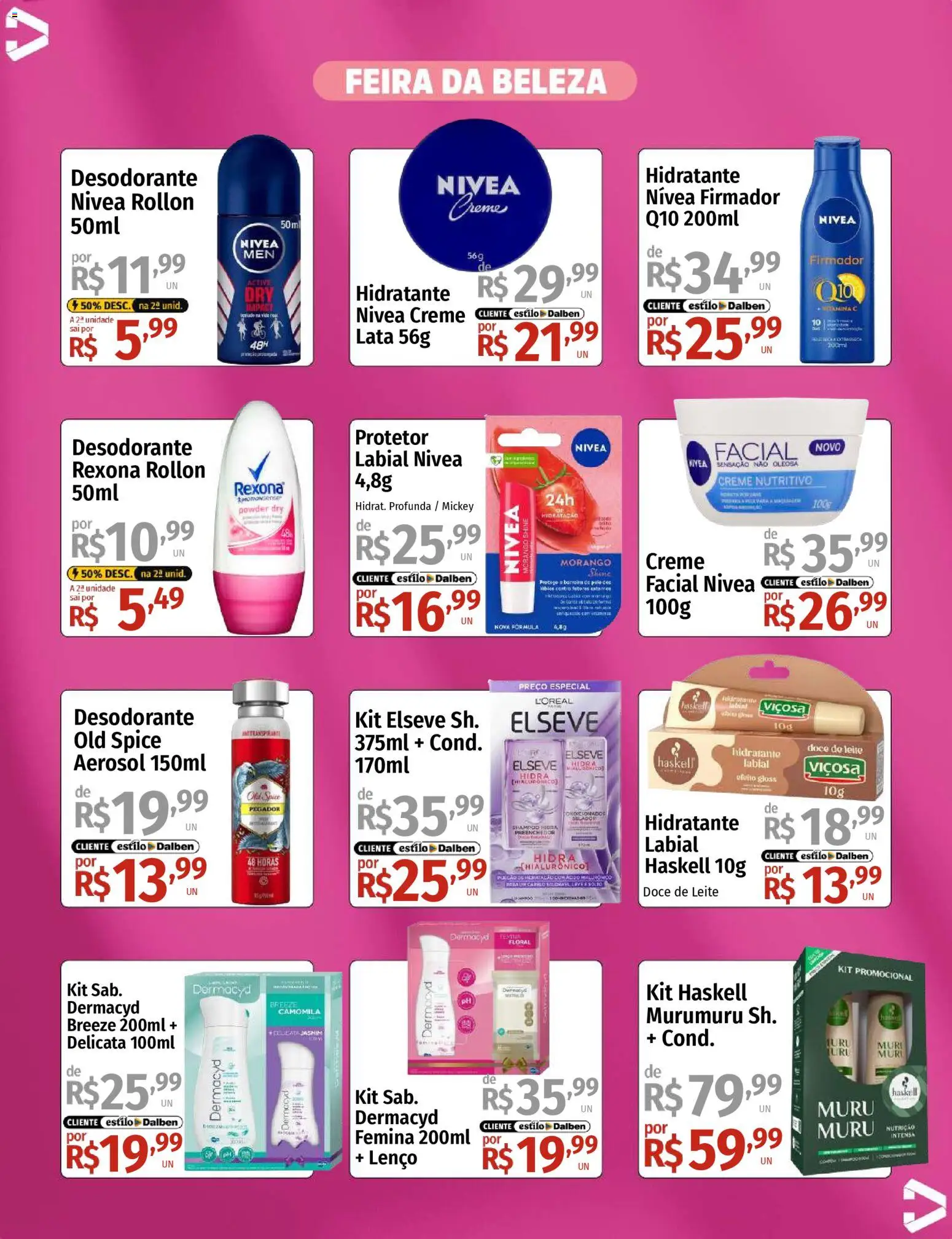 Supermercado Dalben Folheto - válido de 19.12.2025 | Página: 2 | Produtos: Shampoo, Desodorante, Lenço, Leite