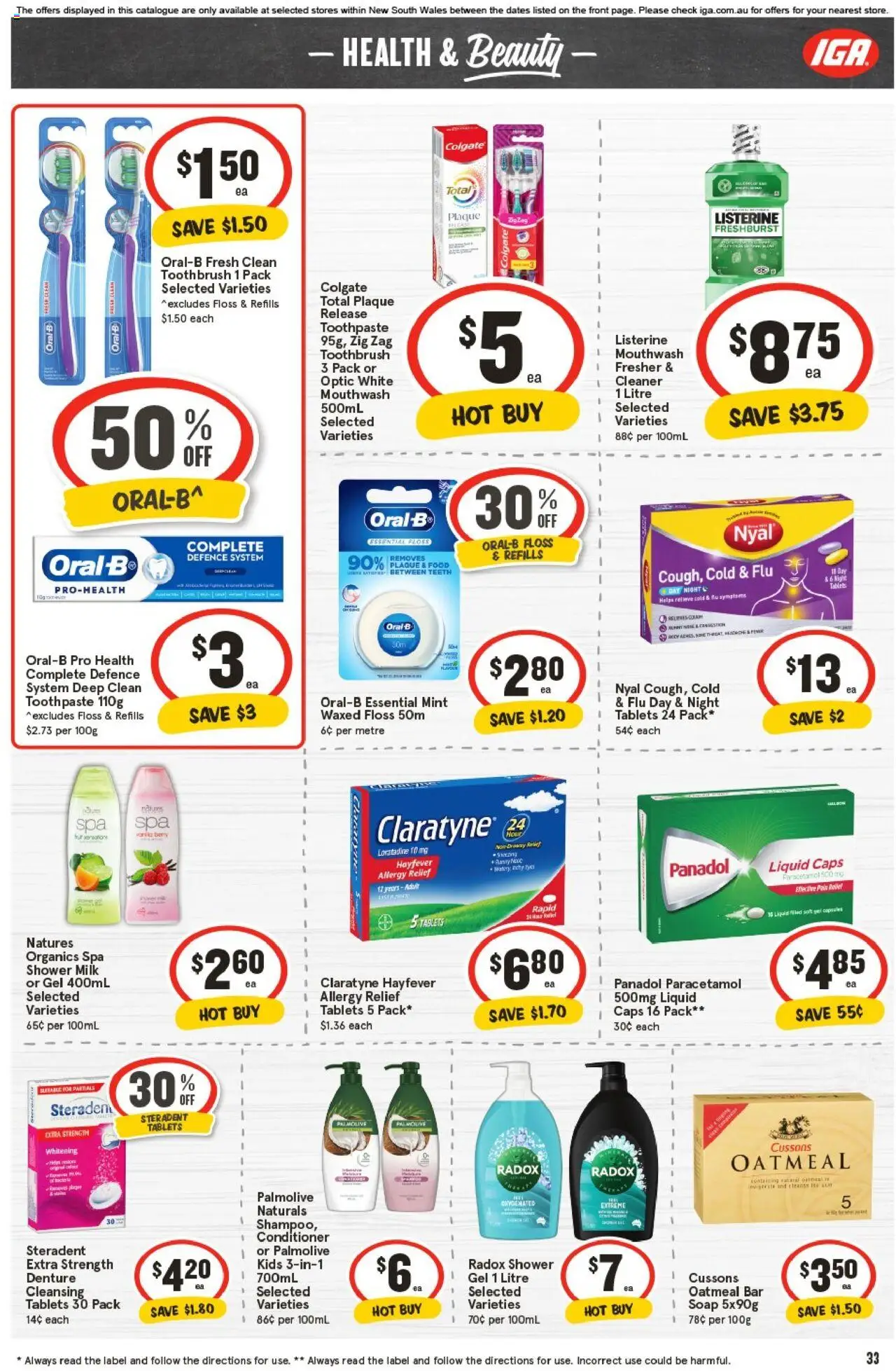 IGA catalogue - valid from 22.10.2025 | Page: 32 | Products: Shower, Cleaner, Toothbrush, Allergy