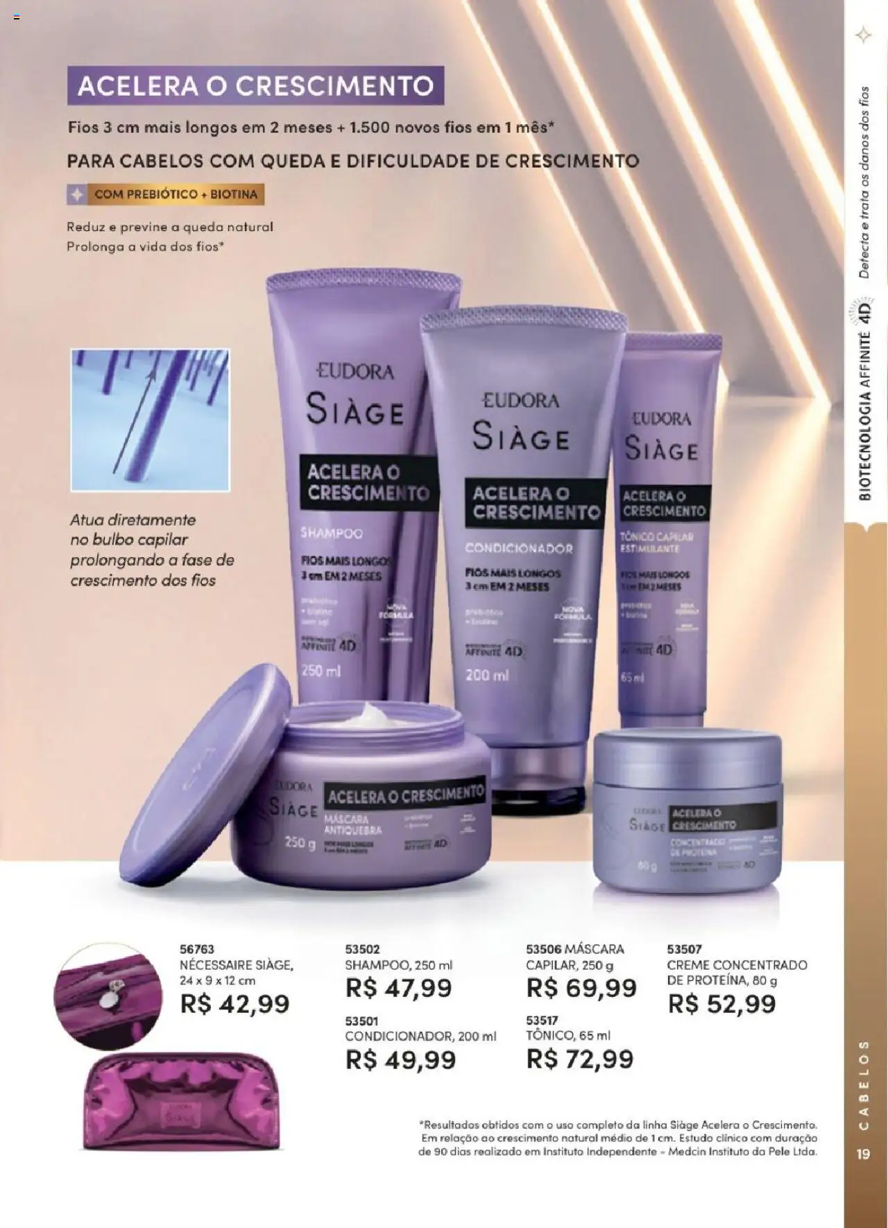 Eudora Folheto - válido de 06.06.2025 | Página: 19 | Produtos: Shampoo, Tônico, Necessaire, Creme