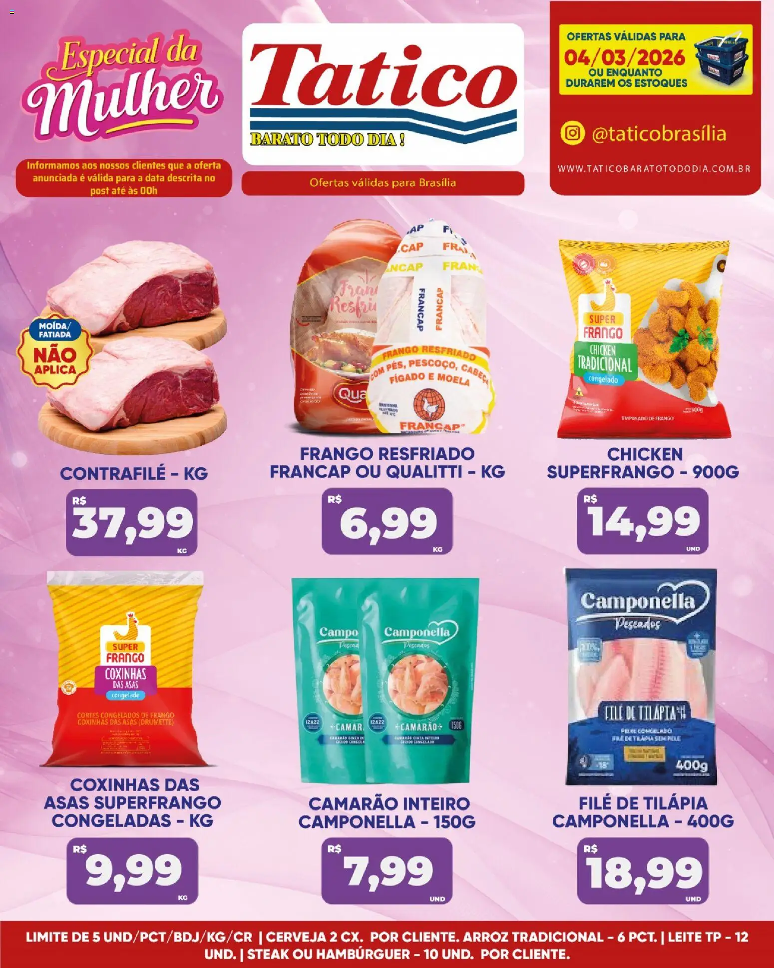 Tatico Folheto - válido de 04.03.2026 | Página: 9 | Produtos: Moela, Tilápia, Cerveja, Arroz