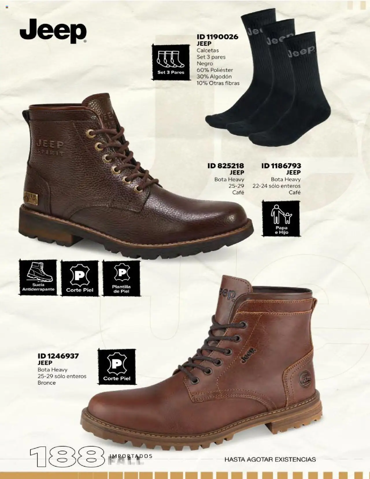 Nuevas ofertas de Price Shoes válidas en toda la República Mexicana desde el 18.10.2025. ¡Encuentra las mejores ofertas en Price Shoes catálogo Fall Importados segunda! | Página: 188 | Productos: Papa, Calcetas, Café, Algodón
