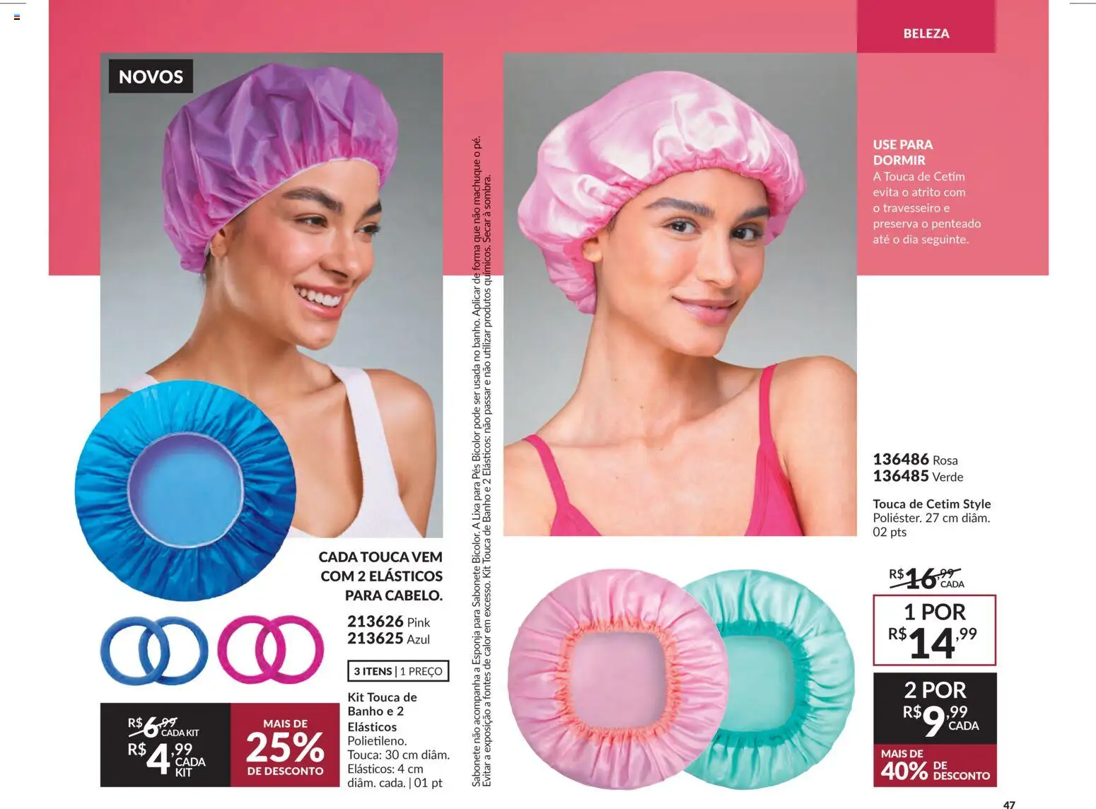 Avon Folheto - válido de 15.01.2026 | Página: 47 | Produtos: Touca, Sabonete, Touca de banho, Lixa
