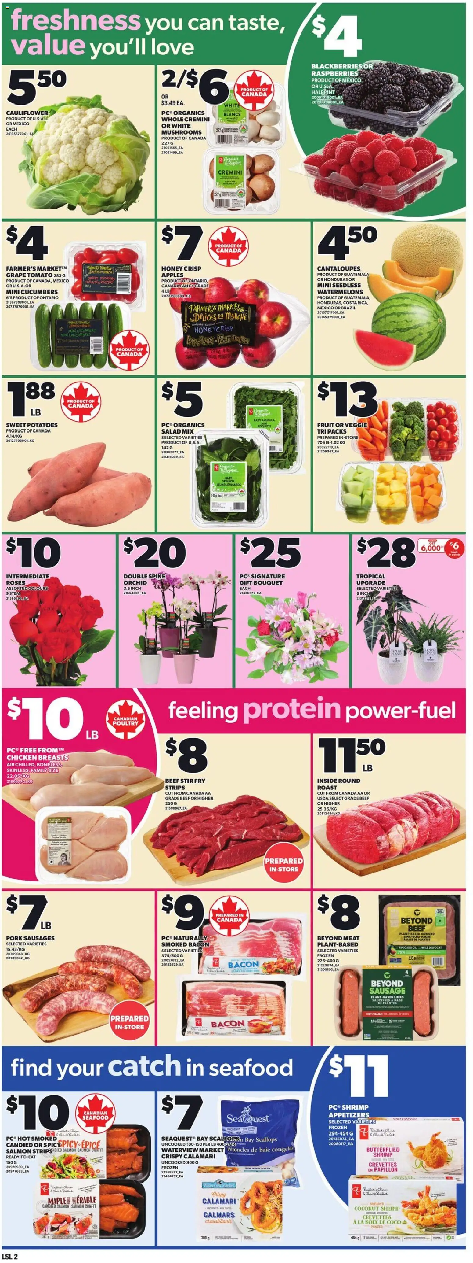 Loblaws flyer valid from 08.01.2026 | Page: 5 | Products: Cucumbers, Potatoes, Oil, Apples