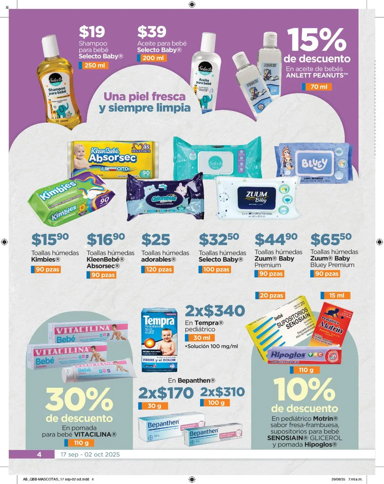 Nuevas ofertas de Chedraui válidas en toda la República Mexicana desde el 17.09.2025. ¡Encuentra las mejores ofertas en Chedraui - Promociones! | Página: 4 | Productos: Toallitas húmedas, Aceite, Pomada, Toallas