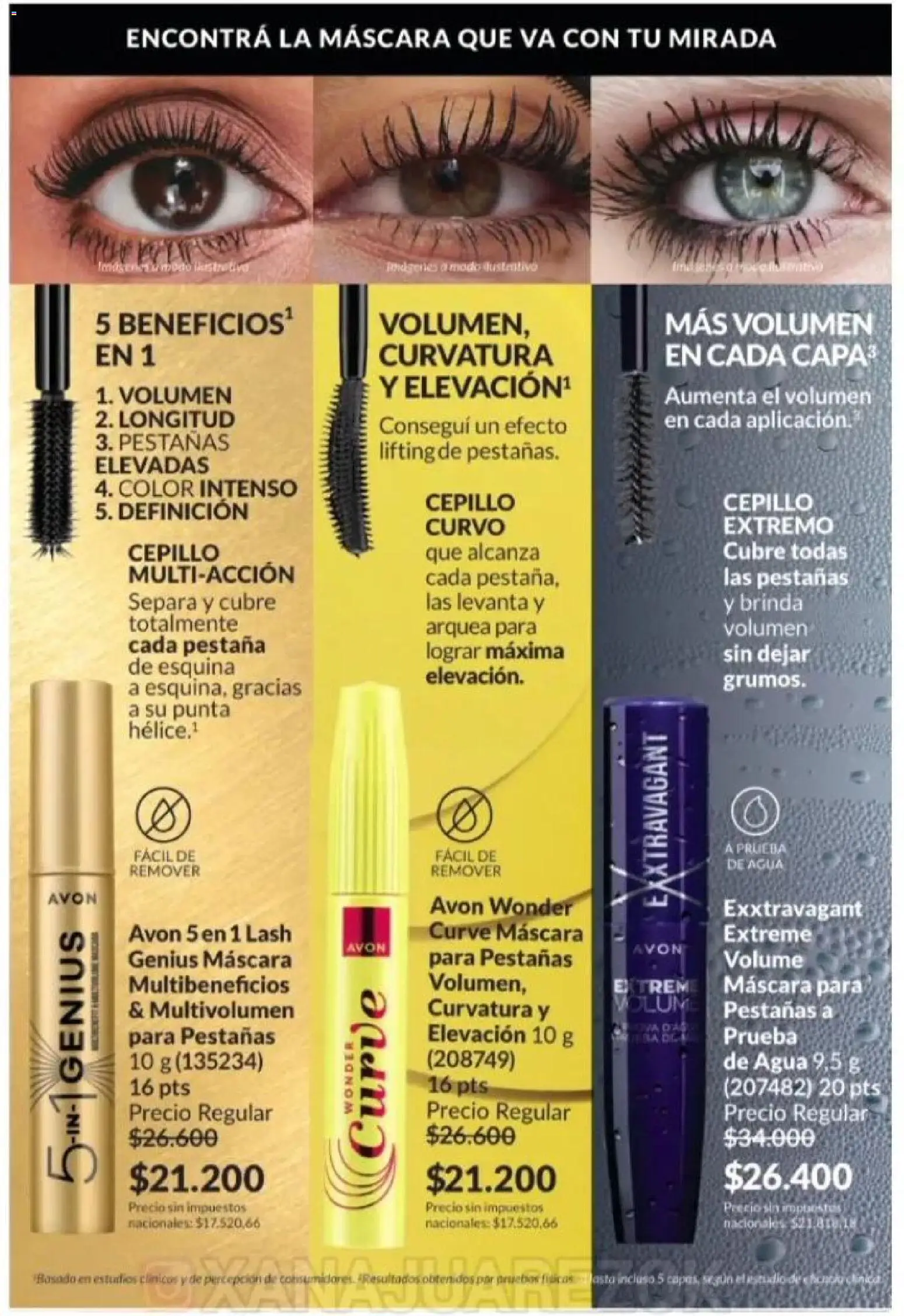 Catálogo AVON Campaña 1/2026 │ válido desde el 01.01.2026 | Página: 44 | Productos: Cepillo, Máscara, Agua