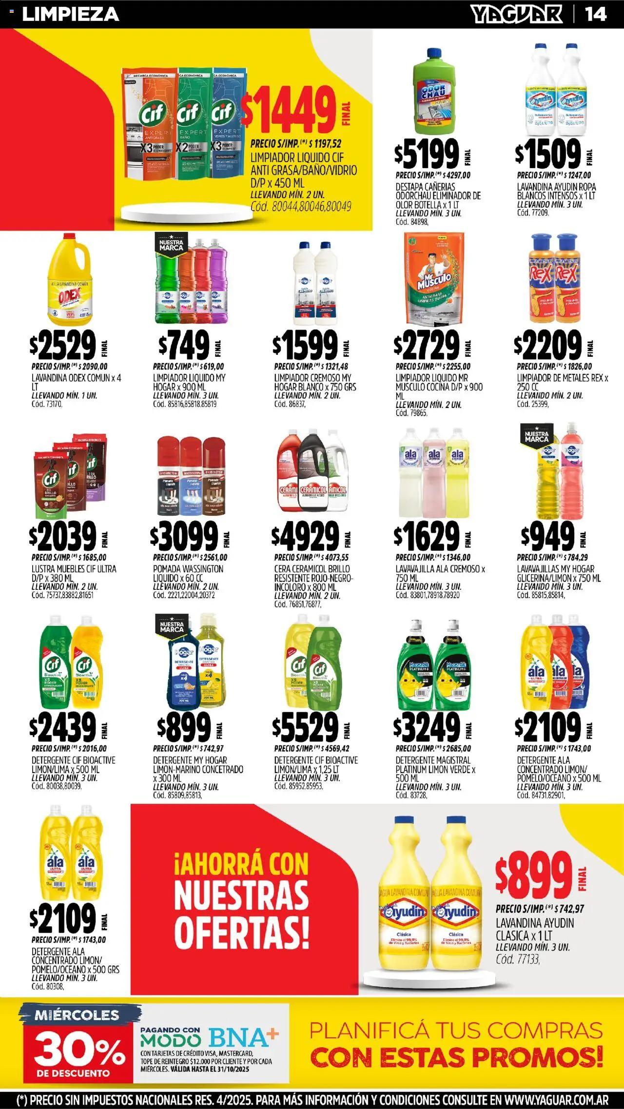 Yaguar - Santa Fe │ válido desde el 20.10.2025 | Página: 14 | Productos: Lavavajillas, Brillo, Detergente, Ropa
