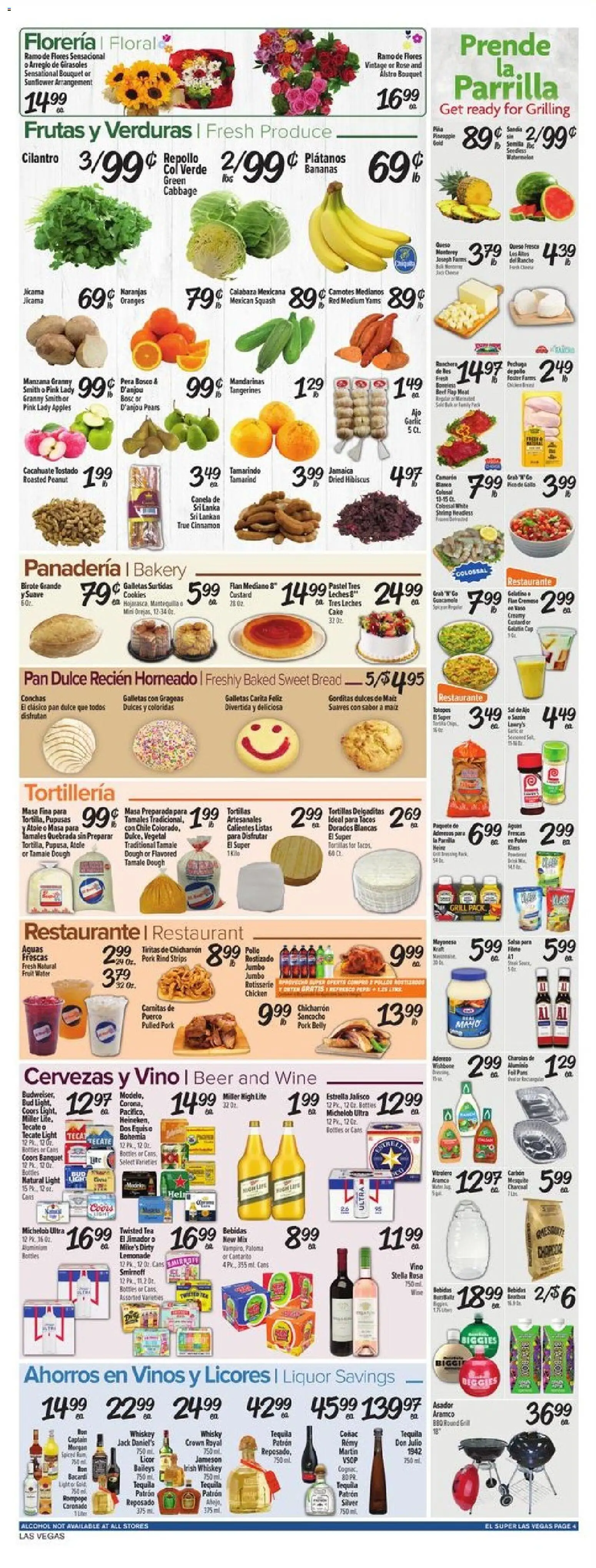 El Super Weekly Ad - NV - valid from 22.04.2026 | Page: 4 | Products: Pan, Oranges, Water, Cabbage