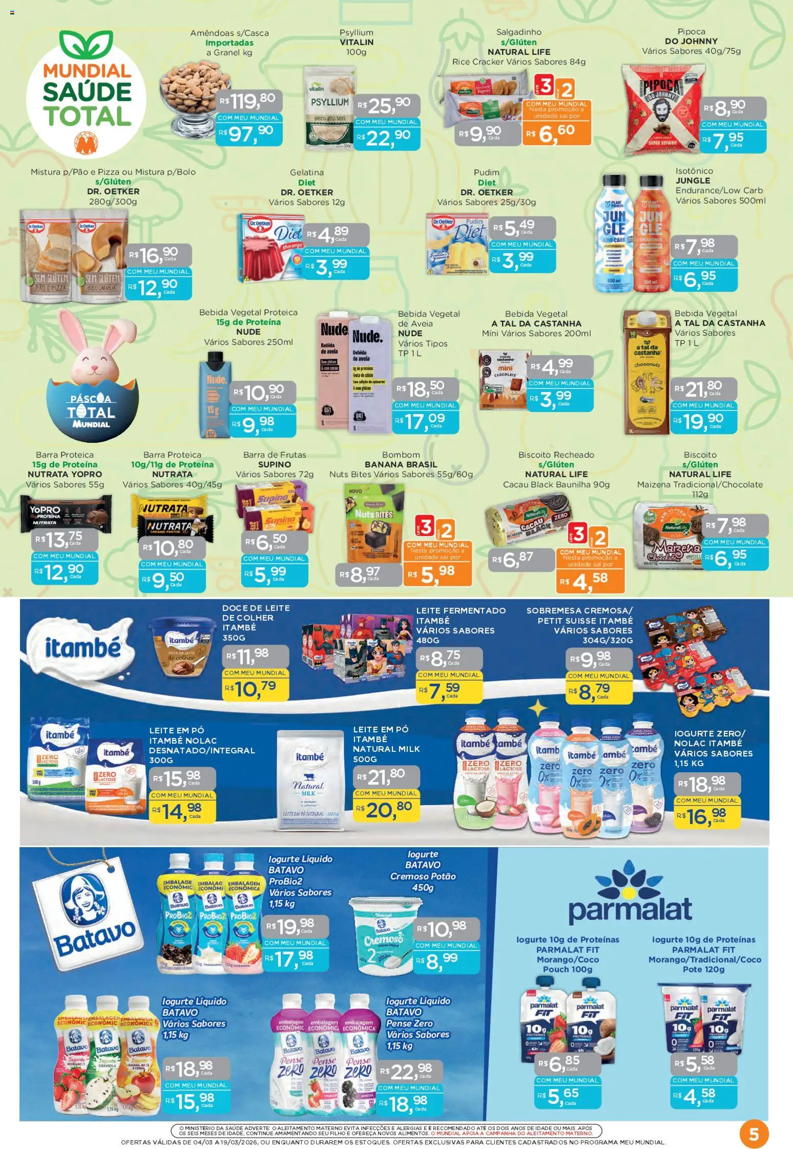 Mundial Folheto - válido de 04.03.2026 | Página: 5 | Produtos: Pó, Aveia, Isotônico, Leite em pó