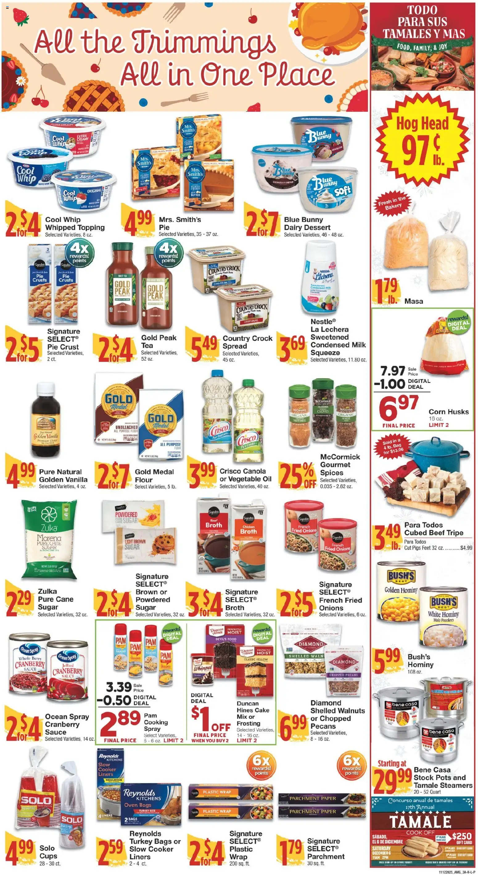 United Supermarkets Ad - valid from 11.11.2025 | Page: 3 | Products: Bakery, Corn, Milk, Sauce