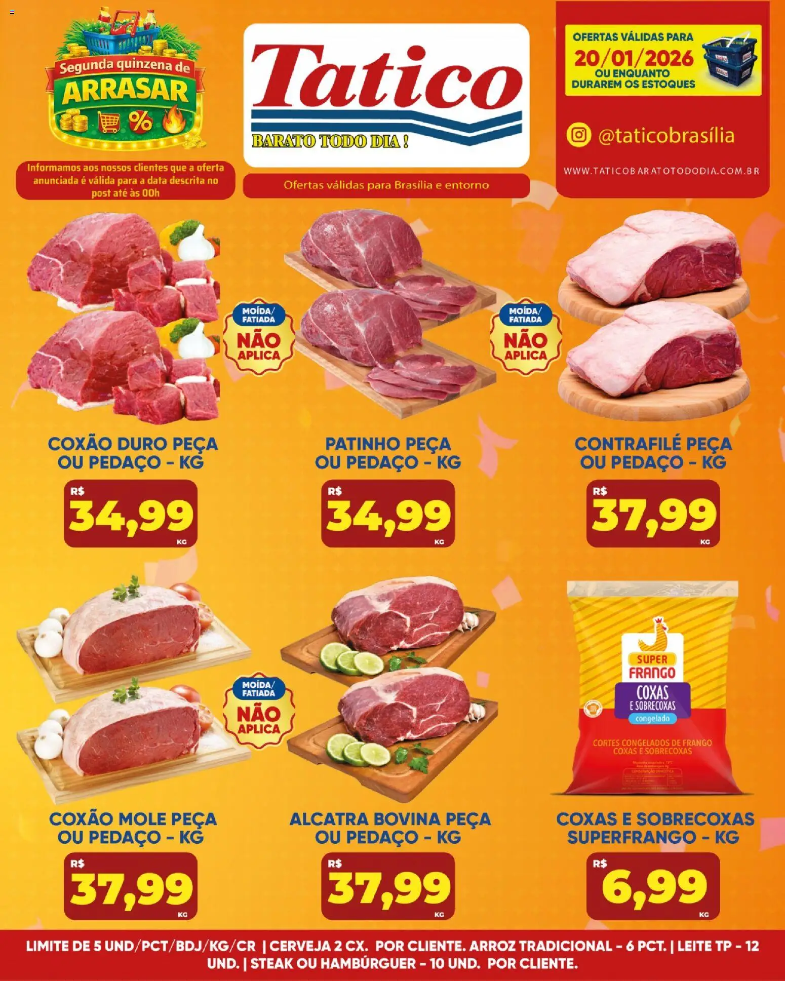Tatico Folheto - válido de 21.01.2026 | Página: 22 | Produtos: Leite, Cerveja, Hambúrguer, Frango