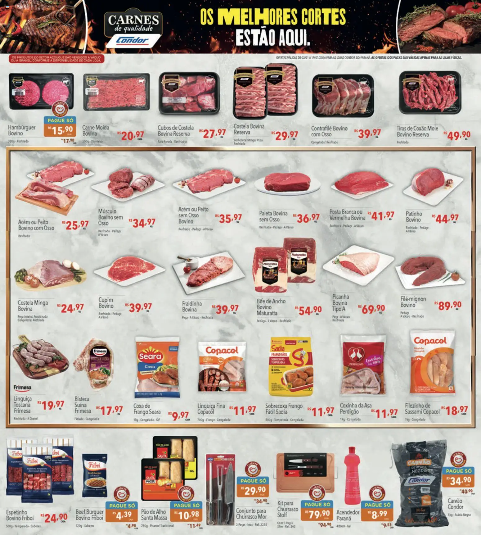 Supermercados Condor Folheto - válido de 02.01.2026 | Página: 16 | Produtos: Pao de alho, Acém, Picanha, Frango