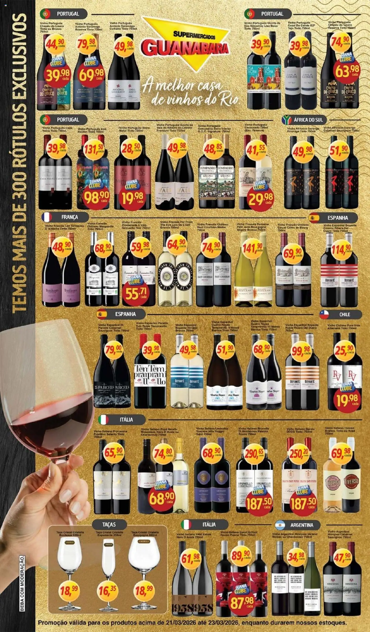 Supermercados Guanabara Folheto - válido de 21.03.2026 | Página: 6 | Produtos: Cará, Espumante, Taças, Vinho