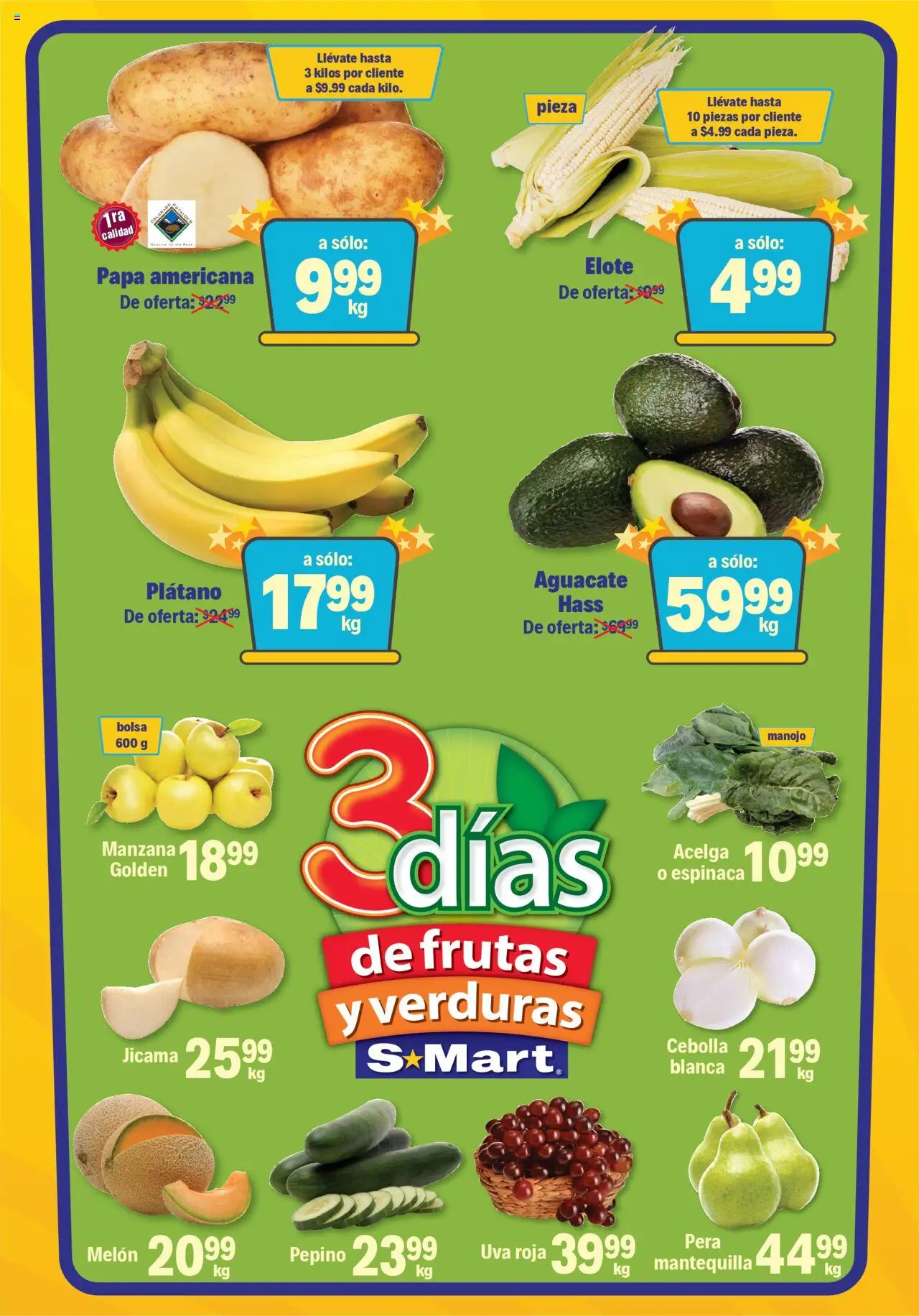 Nuevas ofertas de S-Mart válidas en toda la República Mexicana desde el 21.10.2025. ¡Encuentra las mejores ofertas en S-Mart folleto Juárez! | Página: 1 | Productos: Papa, Pera, Melón, Mantequilla