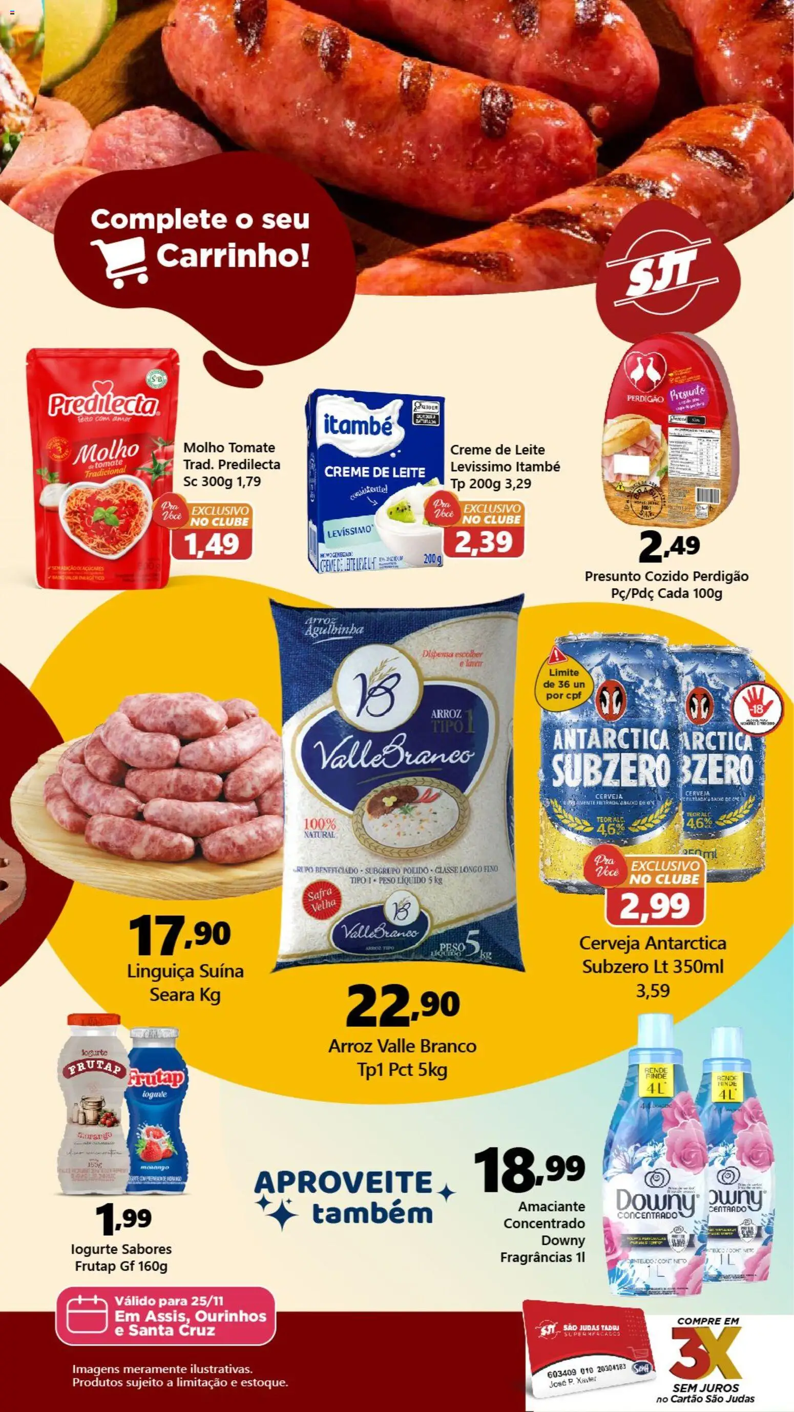 São Judas Tadeu Folheto - válido de 25.11.2025 | Página: 2 | Produtos: Leite, Cerveja, Creme, Amaciante