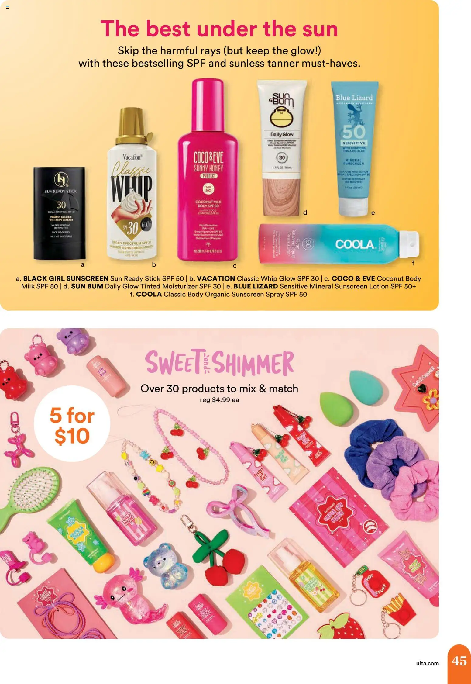 Ulta Beauty - 4.19.26 - 5.10.26 - valid from 19.04.2026 | Page: 45 | Products: Milk, Sunscreen, Body milk, Tent