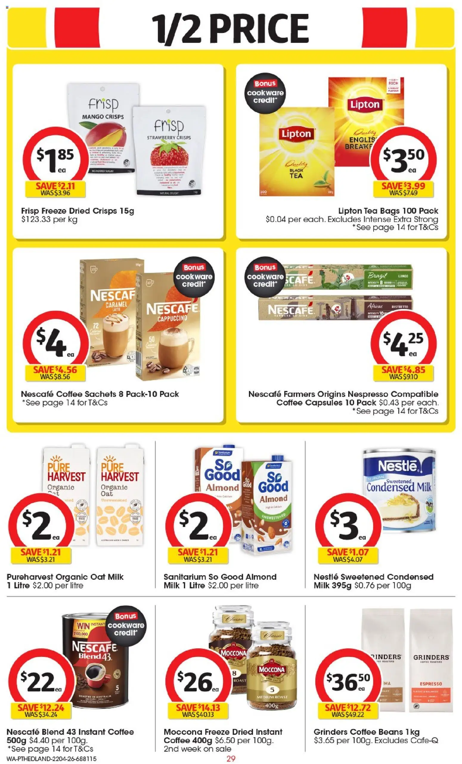 Coles catalogue - valid from 22.04.2026 | Page: 29 | Products: Milk, Mango, Moccona, Nescafe