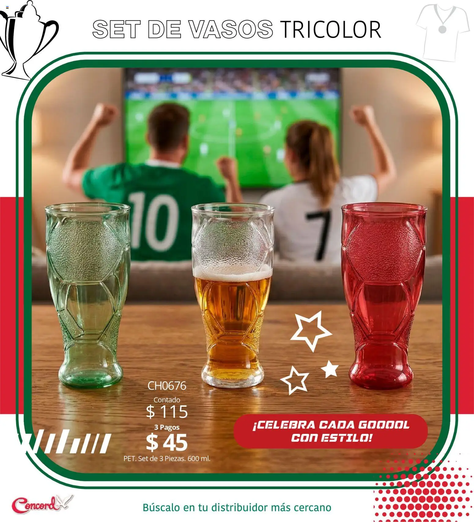 Nuevas ofertas de Colchas Concord válidas en toda la República Mexicana desde el 10.04.2026. ¡Encuentra las mejores ofertas en Colchas Concord catálogo Mundialista! | Página: 10 | Productos: Vasos