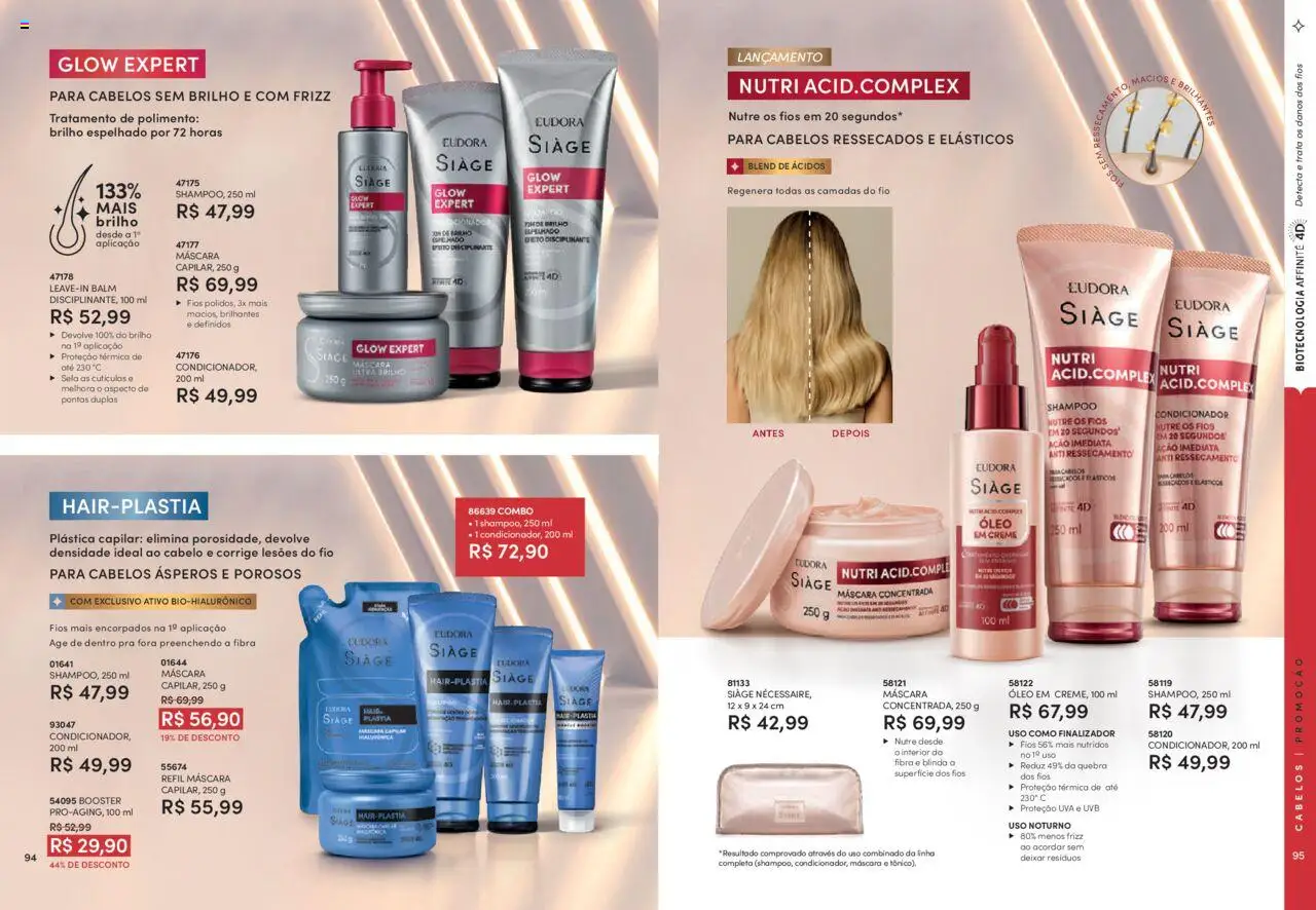 Eudora Folheto - válido de 06.08.2025 | Página: 48 | Produtos: Shampoo, Condicionador, Elásticos, Óleo