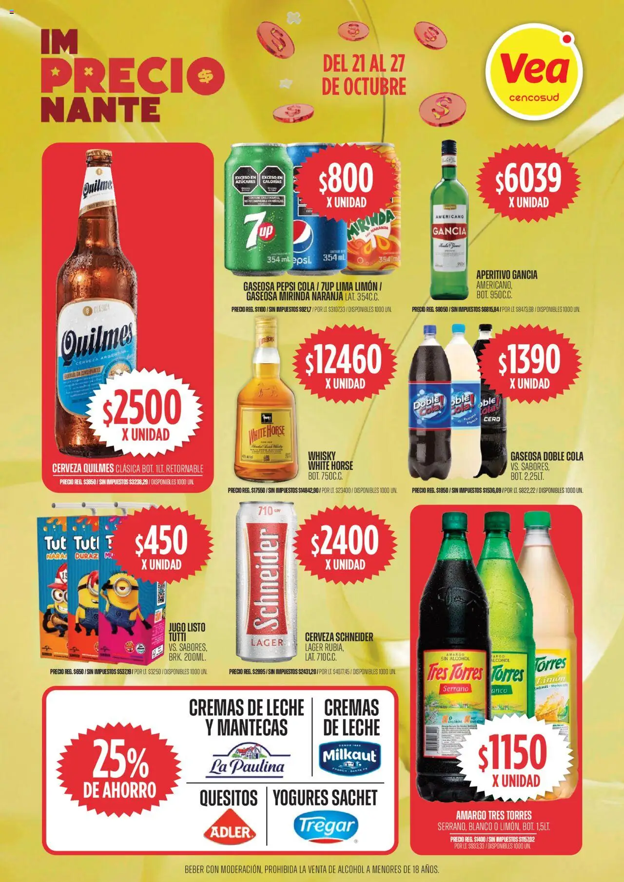 Vea ofertas │ válido desde el 21.10.2025 | Página: 3 | Productos: Gaseosa, Lima, Leche, Jugo
