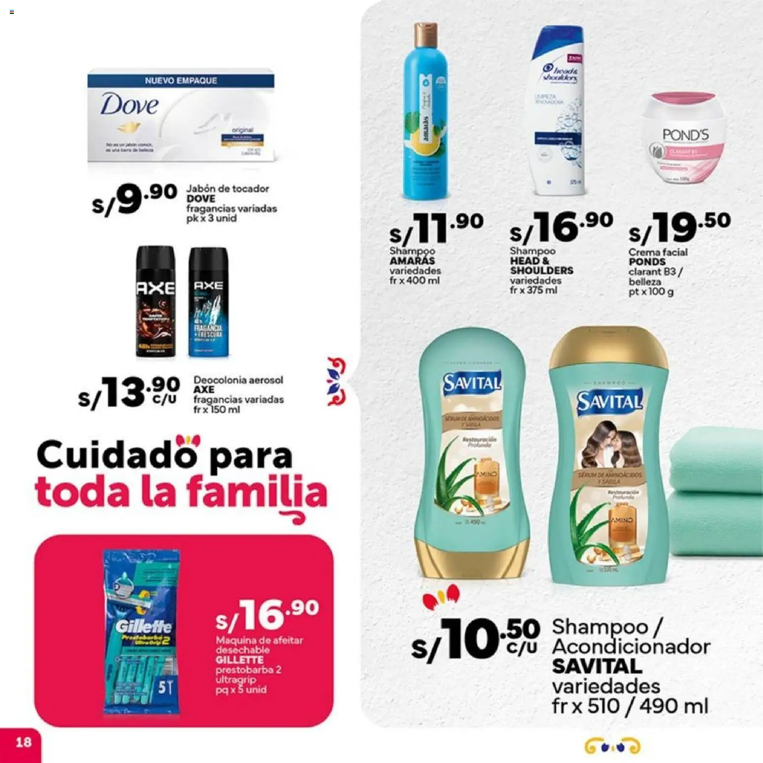 Catálogo Plaza Vea válido desde 14.11.2025 | Página: 18 | Productos: Jabón, Crema, Empaque, Maquina de afeitar