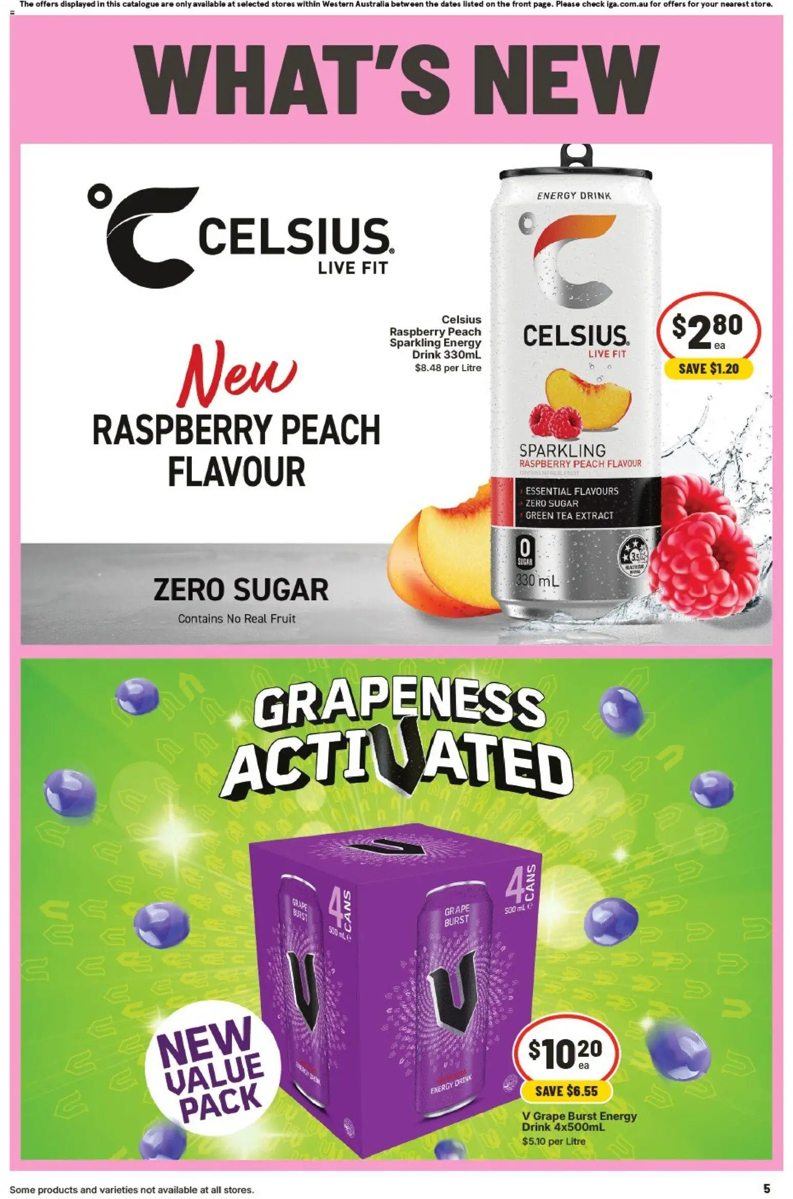 IGA catalogue - valid from 25.02.2026 | Page: 5 | Products: Tea, Sugar, Peach, Raspberry