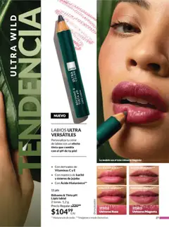 Vista previa de Bálsamo & Tinta pH Lápiz labial, Lápiz labial que personaliza tu color de labios con un efecto tinta que cambia con el pH de tu piel. Con derivados de Vitaminas C y E, manteca de karité y ésteres de jojoba, y Ácido Hialurónico., nuevo folleto de la tienda, válido en México a partir del 12.09.2025 | Página: 32