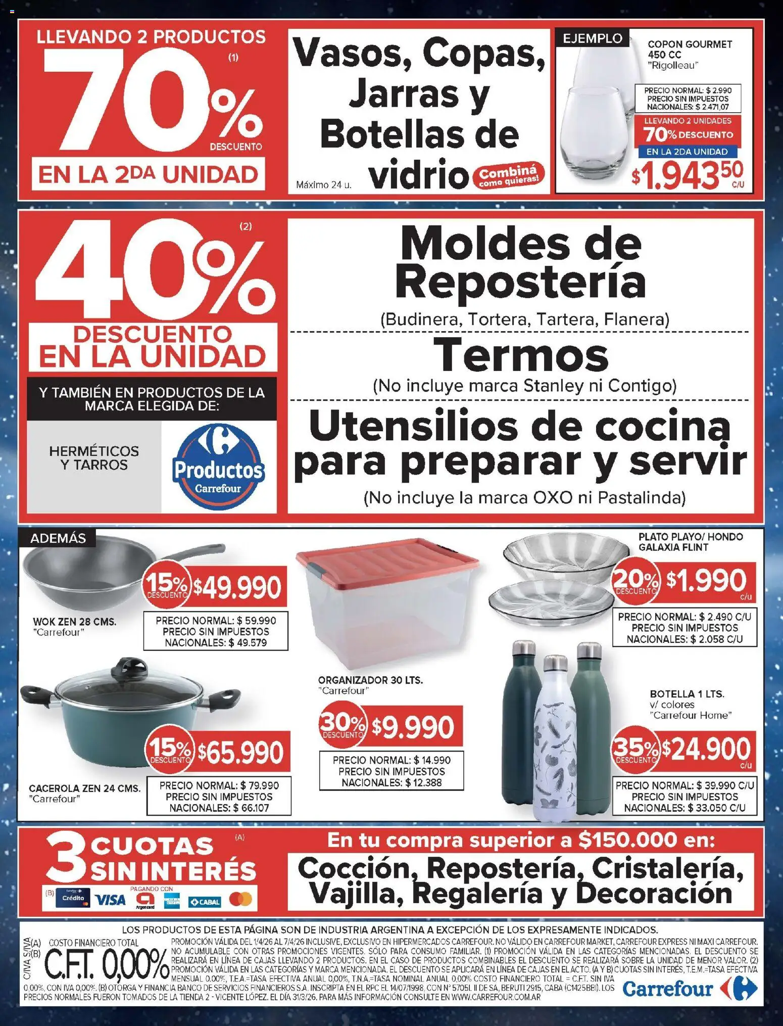 Carrefour ofertas │ válido desde el 01.04.2026 | Página: 21 | Productos: Organizador, Utensilios de cocina, Caso, Botella