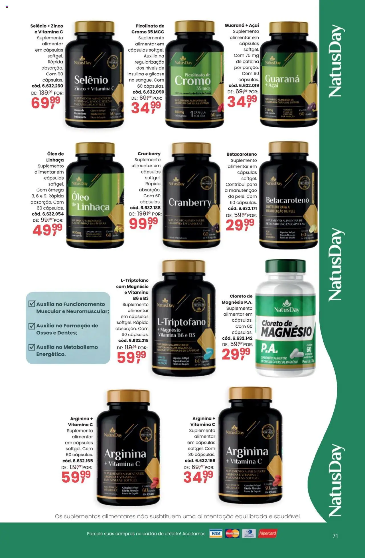 Quatro Estações Folheto - válido de 01.09.2025 | Página: 71 | Produtos: Linhaça, Base, Suplementos, Açaí