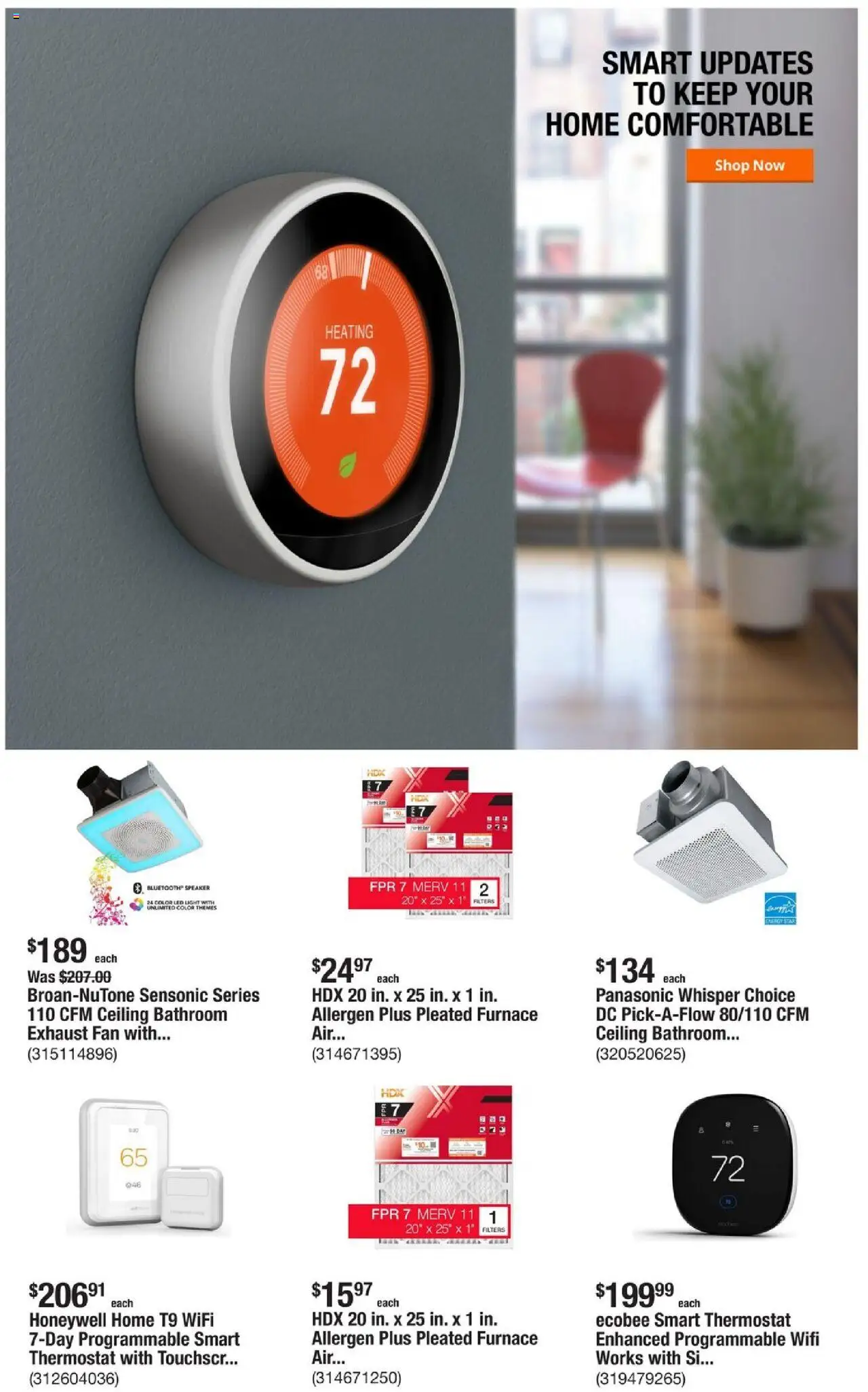 Home Depot Weekly Ad - FL - valid from 11.09.2025 | Page: 5 | Products: Speaker, Thermostat, Fan