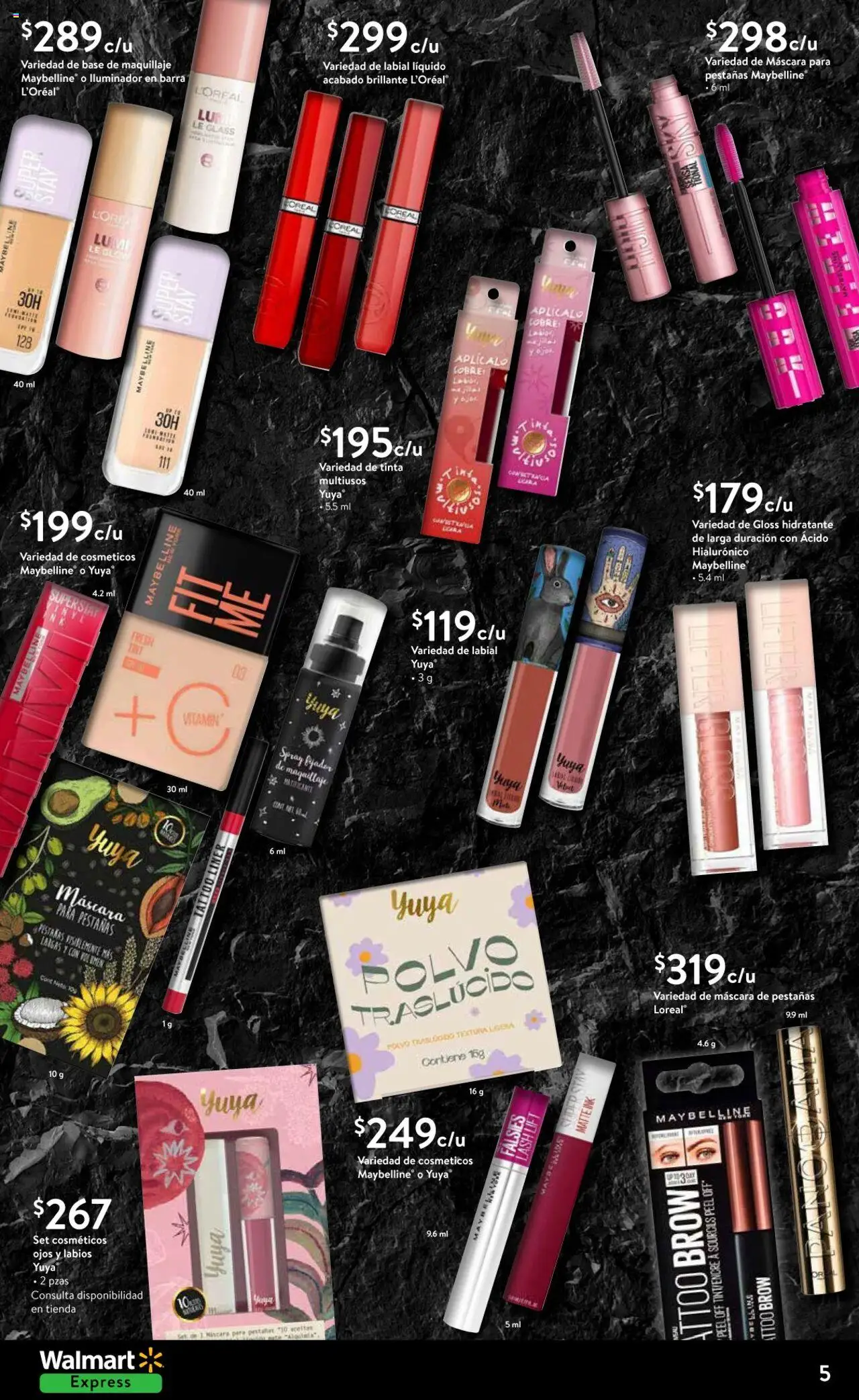 Nuevas ofertas de Walmart Express válidas en toda la República Mexicana desde el 17.09.2025. ¡Encuentra las mejores ofertas en Walmart Express - Folleto - Dale a tu piel el glow! | Página: 5 | Productos: Iluminador, Máscara de pestañas, Barra, Polvo
