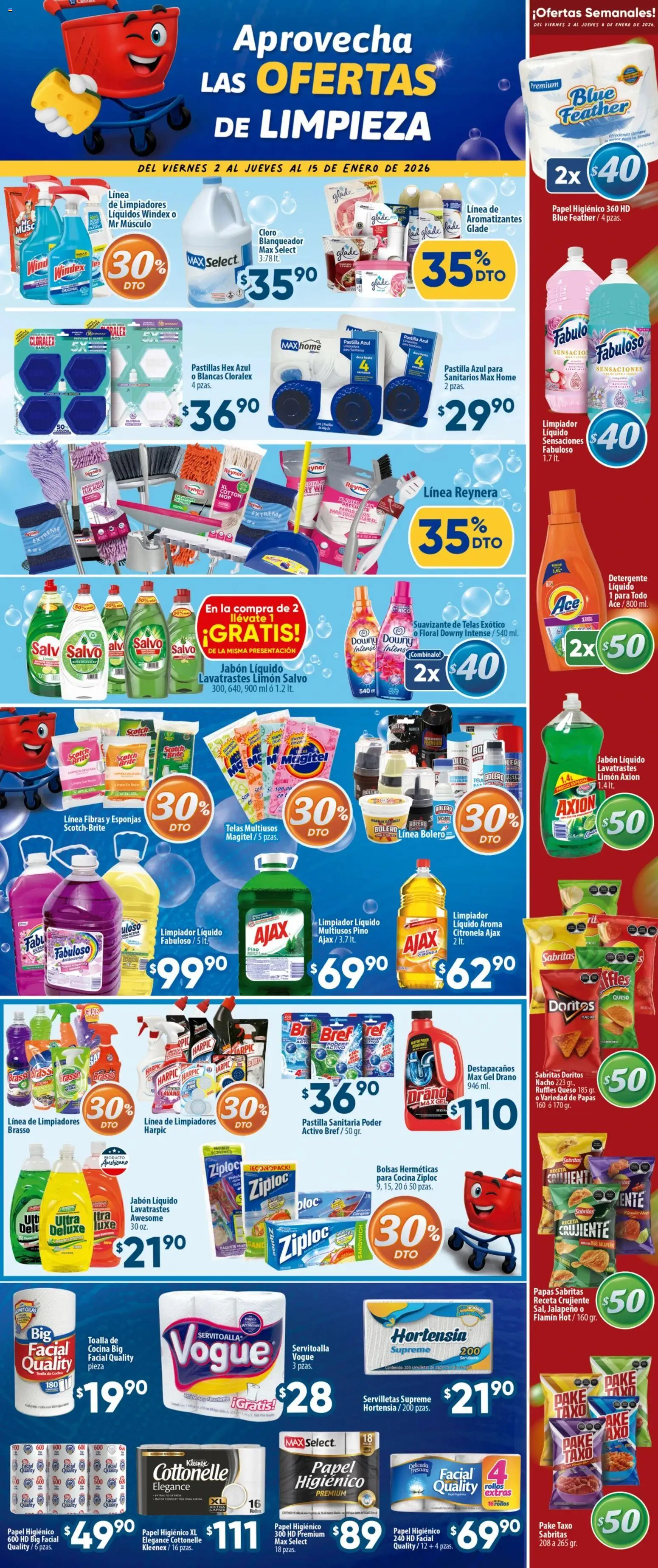 Nuevas ofertas de Calimax válidas en toda la República Mexicana desde el 02.01.2026. ¡Encuentra las mejores ofertas en Calimax folleto Ensenada! | Página: 3 | Productos: Queso, Toalla, Servilletas, Jabón