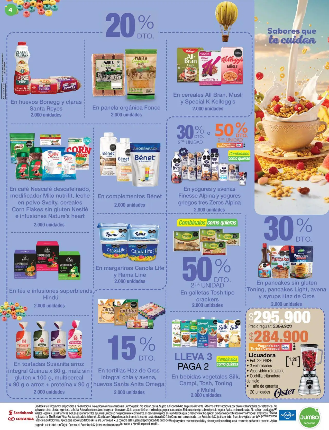 Jumbo revista - valida desde el 14.08.2025 | Página: 4 | Productos: Cereales, Galletas, Licuadora, Maiz