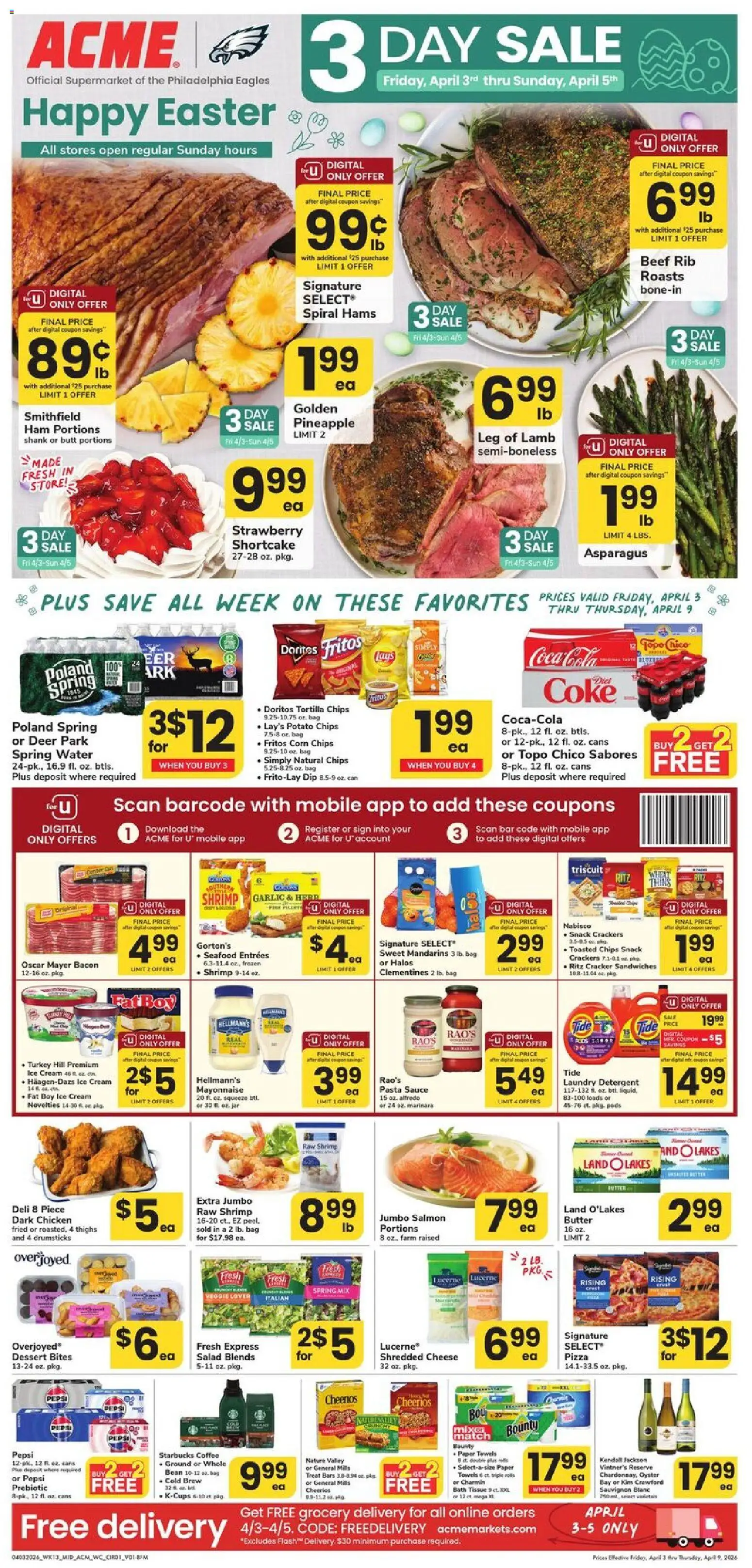 Acme Weekly Ad - PA - valid from 03.04.2026 | Page: 1 | Products: Bath, Ham, Pizza, Cream