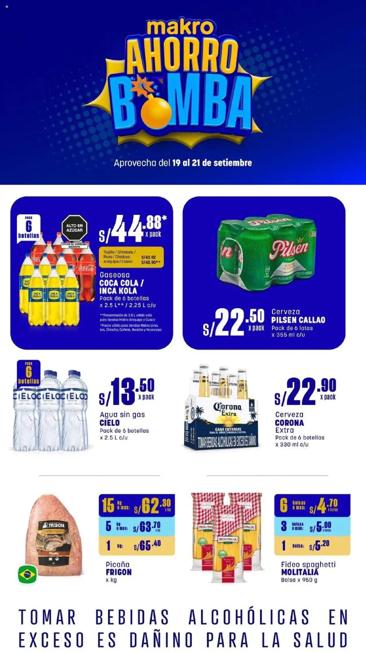 Catálogo Makro válido desde 19.09.2025 | Página: 1 | Productos: Cerveza, Bolsa