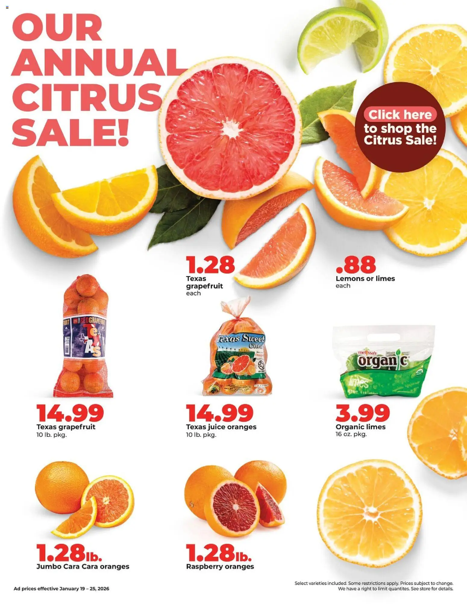 HyVee Weekly Ad - valid from 19.01.2026 | Page: 9 | Products: Juice, Oranges, Grapefruit, Raspberry