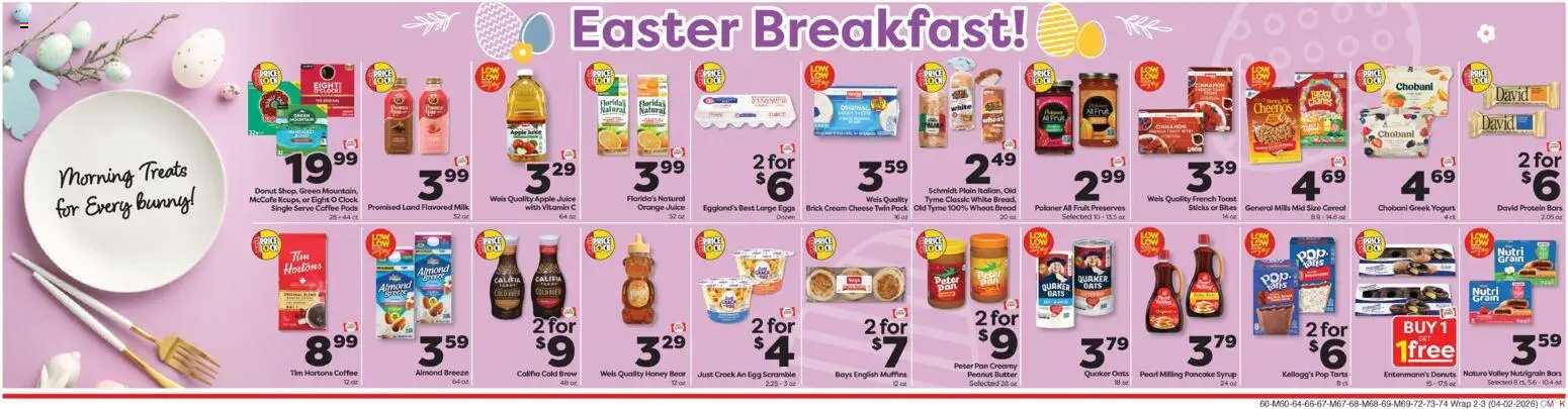 Weis Weekly Circular - PA - valid from 02.04.2026 | Page: 6 | Products: Pan, Yogurt, Juice, Cream