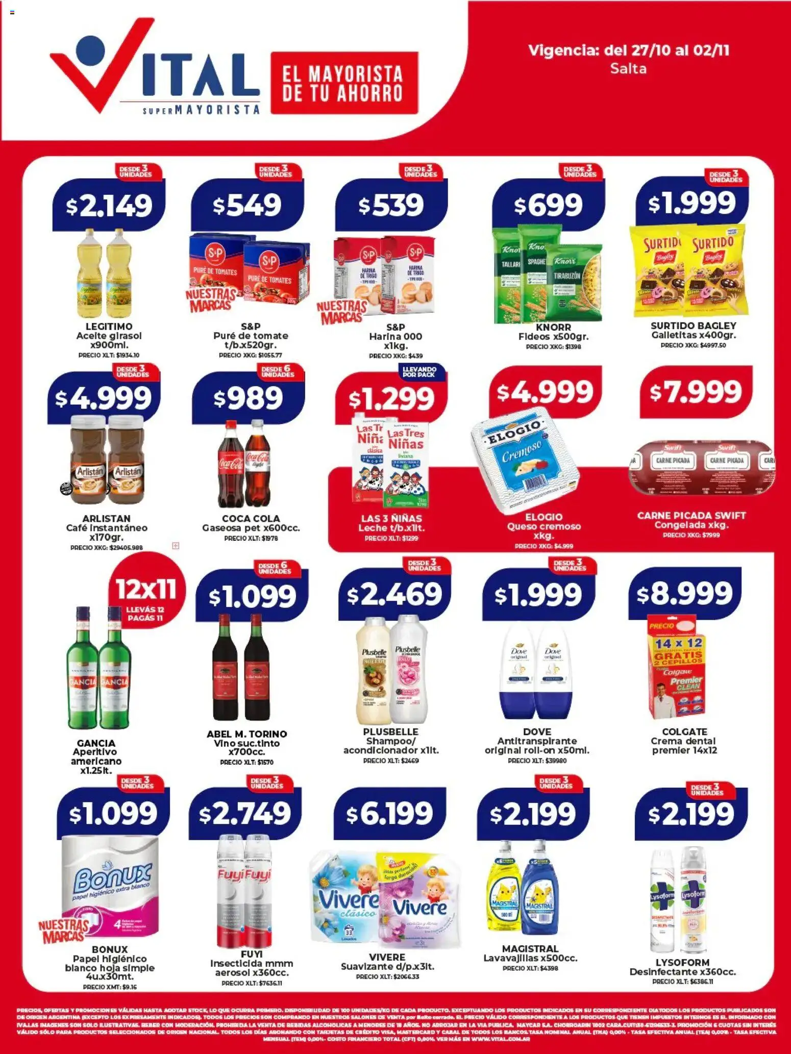 Vital - Ofertas - Salta │ válido desde el 27.10.2025 | Página: 1 | Productos: Acondicionador, Tomate, Pure de Tomate, Café