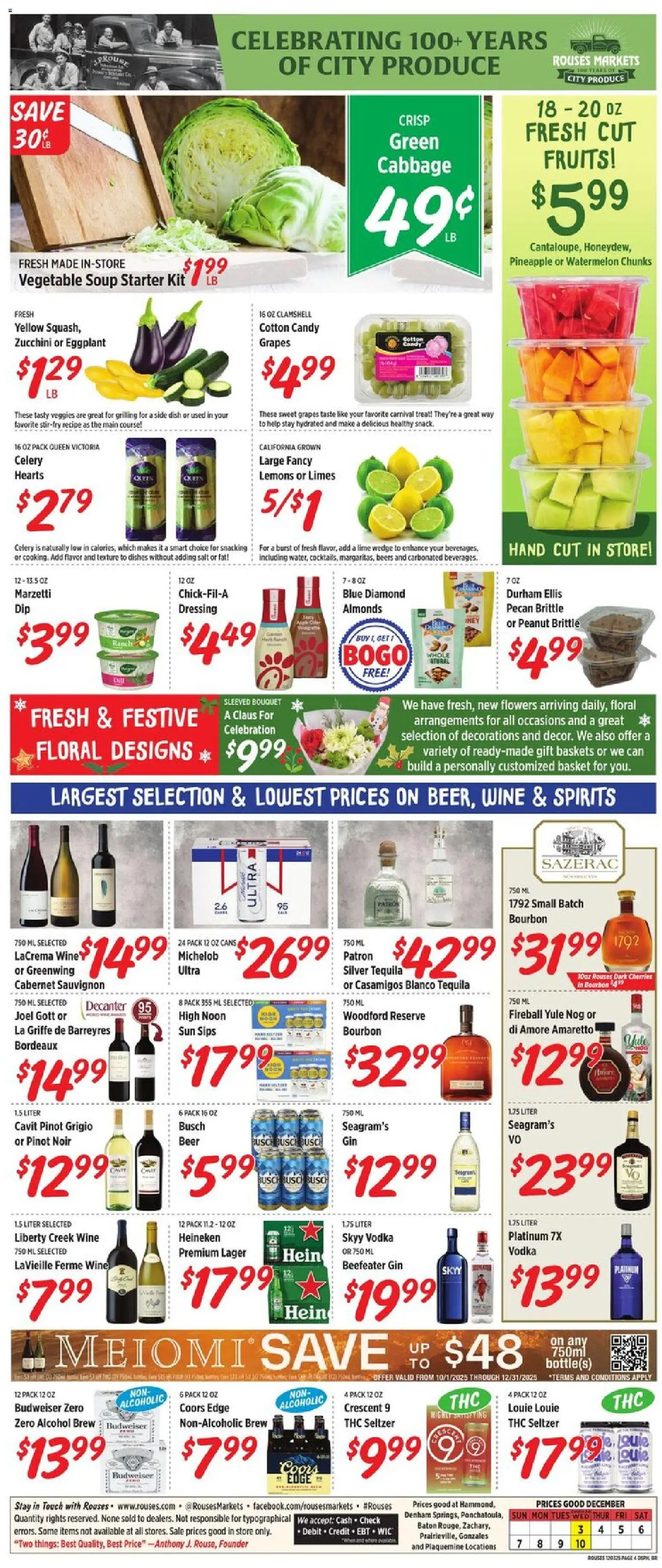 Rouses Weekly Ad - LA - valid from 03.12.2025 | Page: 8 | Products: Cherries, Basket, Pineapple, Bourbon
