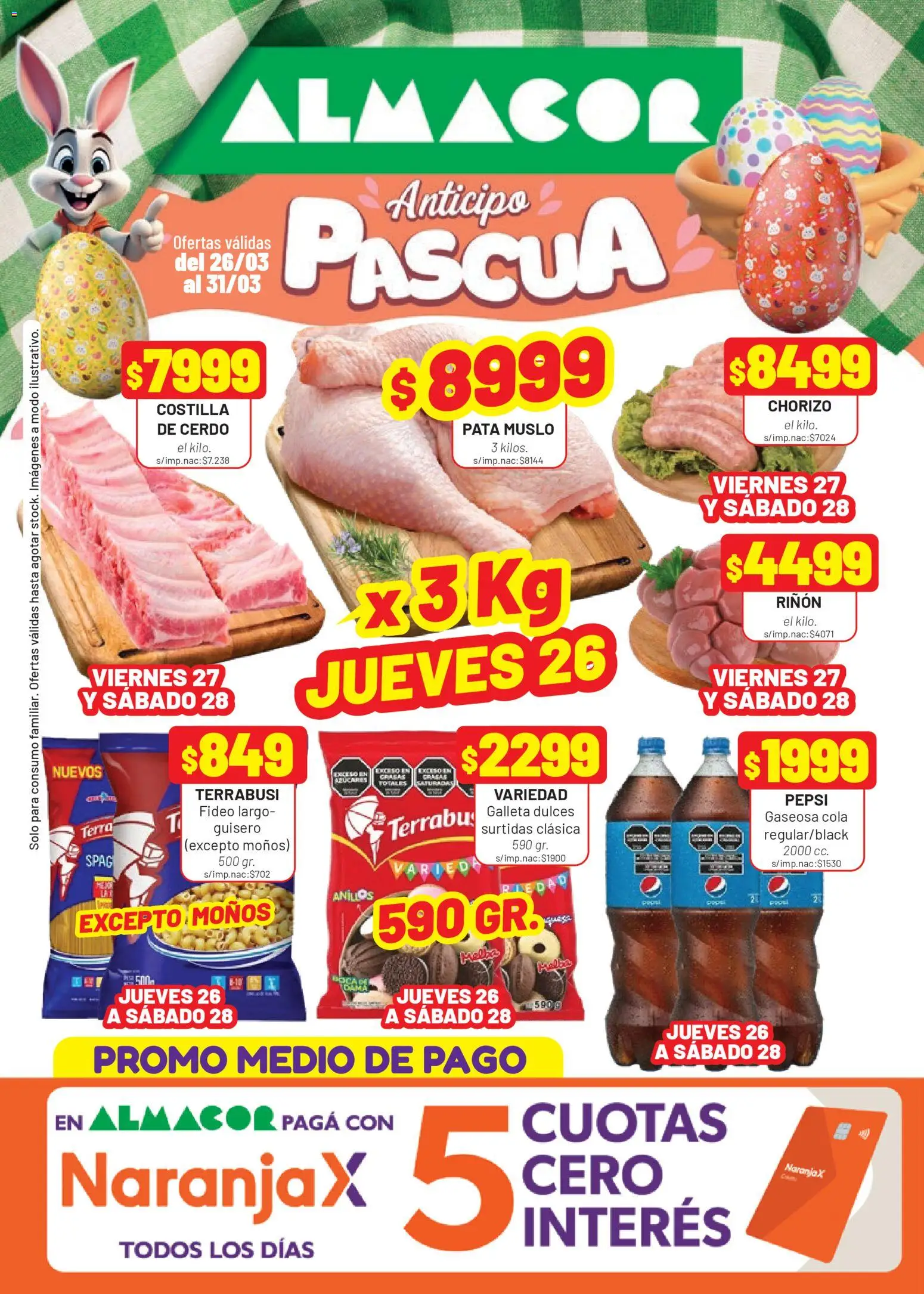 Almacor catálogo │ válido desde el 26.03.2026 | Página: 1 | Productos: Gaseosa, Chorizo, Cerdo