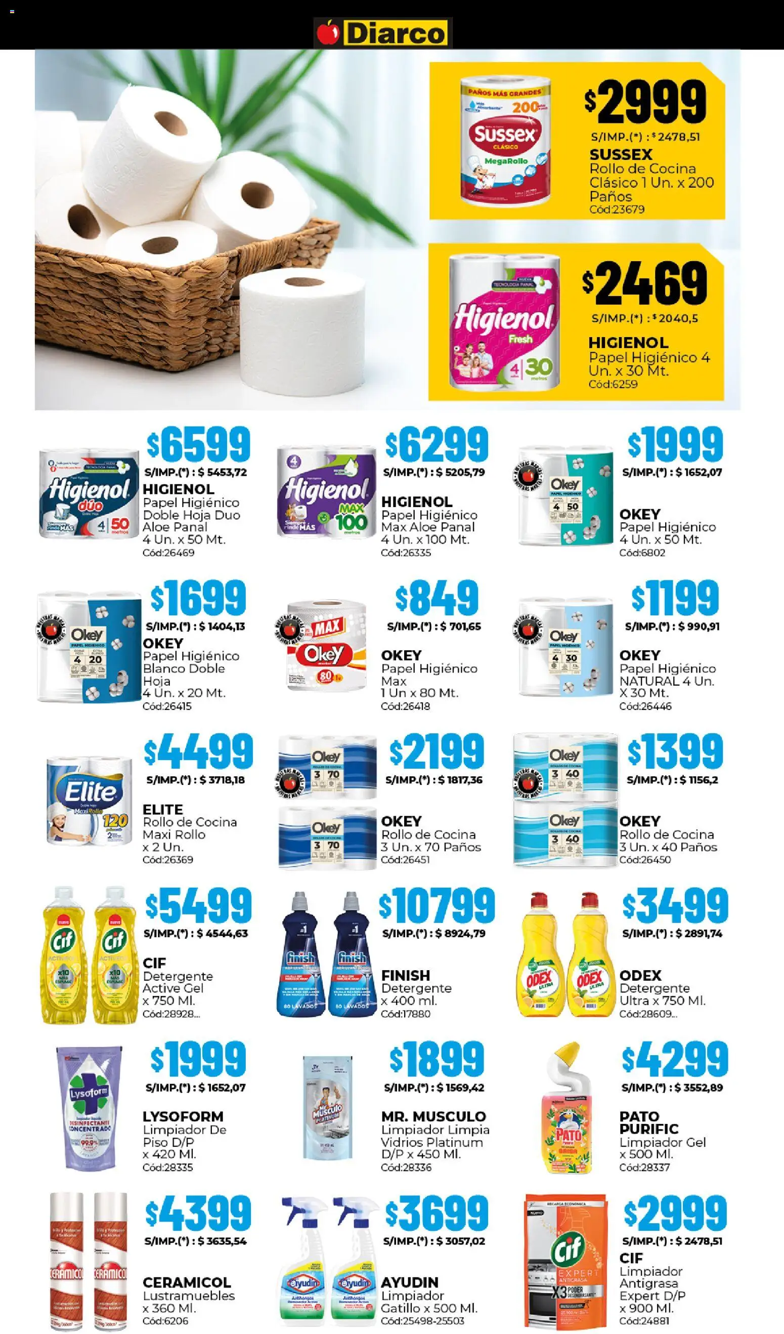 Diarco ofertas │ válido desde el 27.04.2026 | Página: 16 | Productos: Antigrasa, Papel higiénico, Detergente, Limpiador