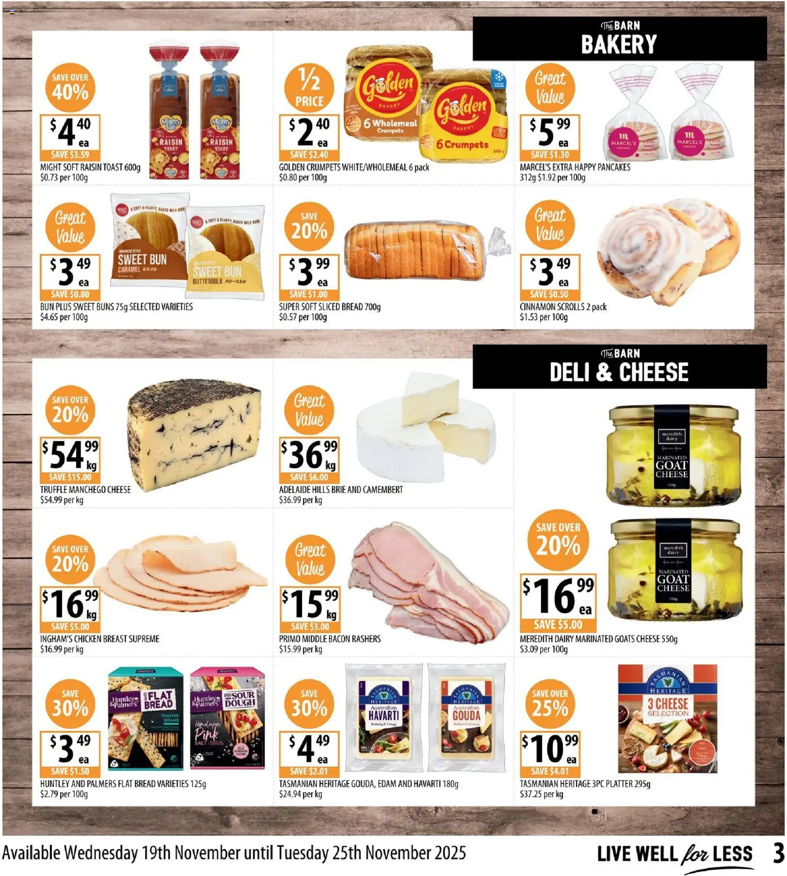 Supabarn catalogue - valid from 19.11.2025 | Page: 3 | Products: Milk, Bread, Salt, Bakery